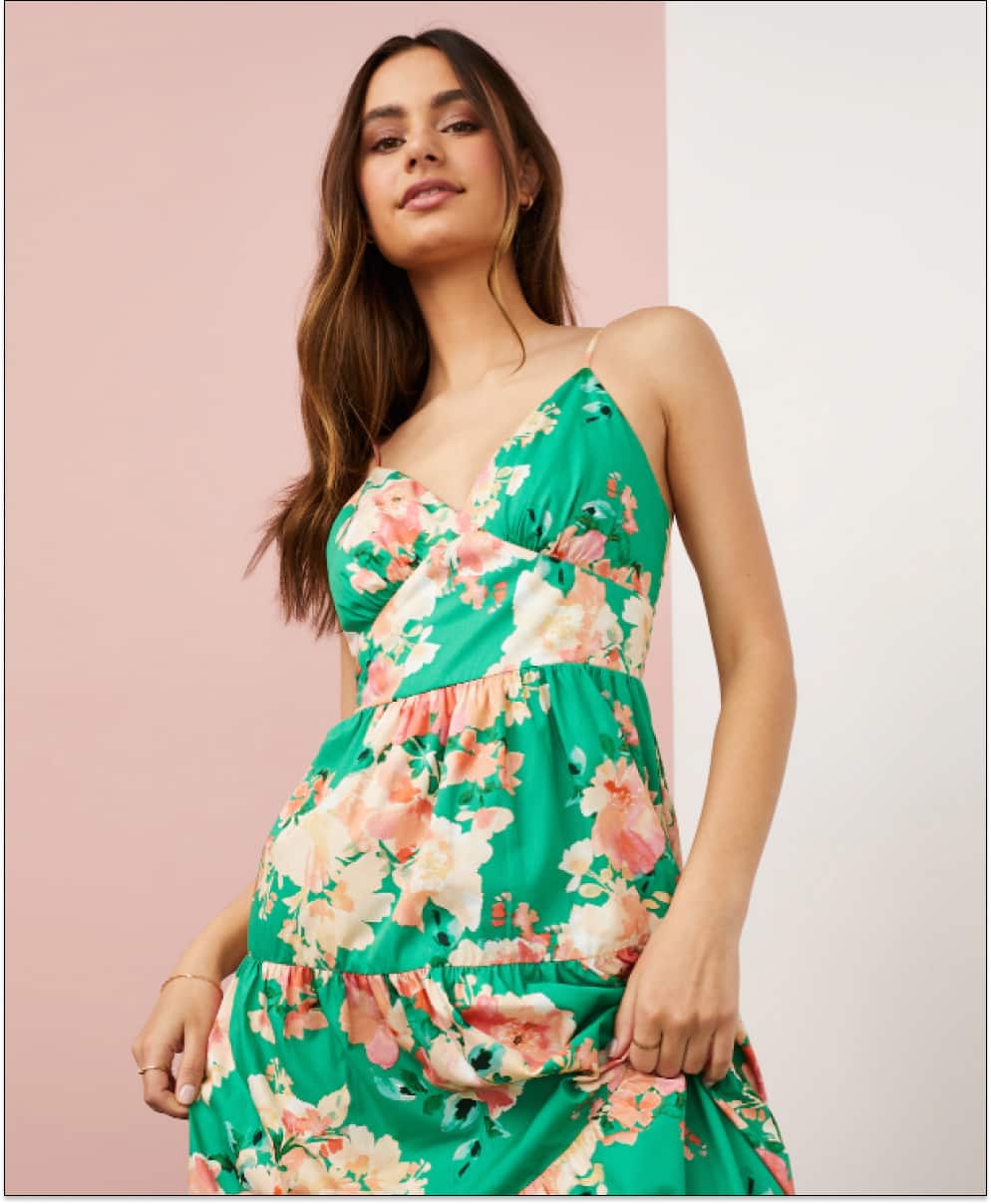 Green Tiered Maxi Dress