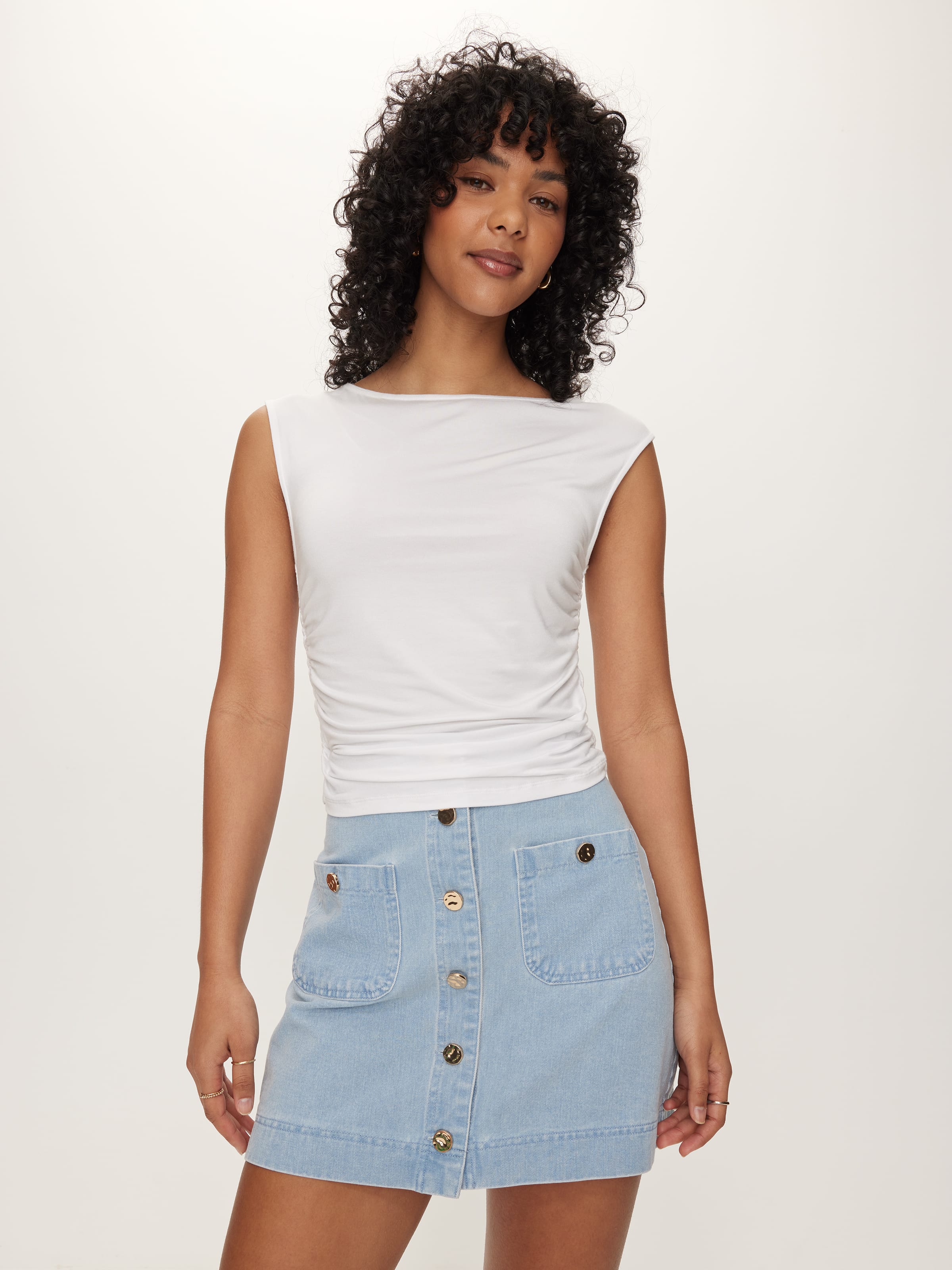 Cap Sleeve Rouched Top