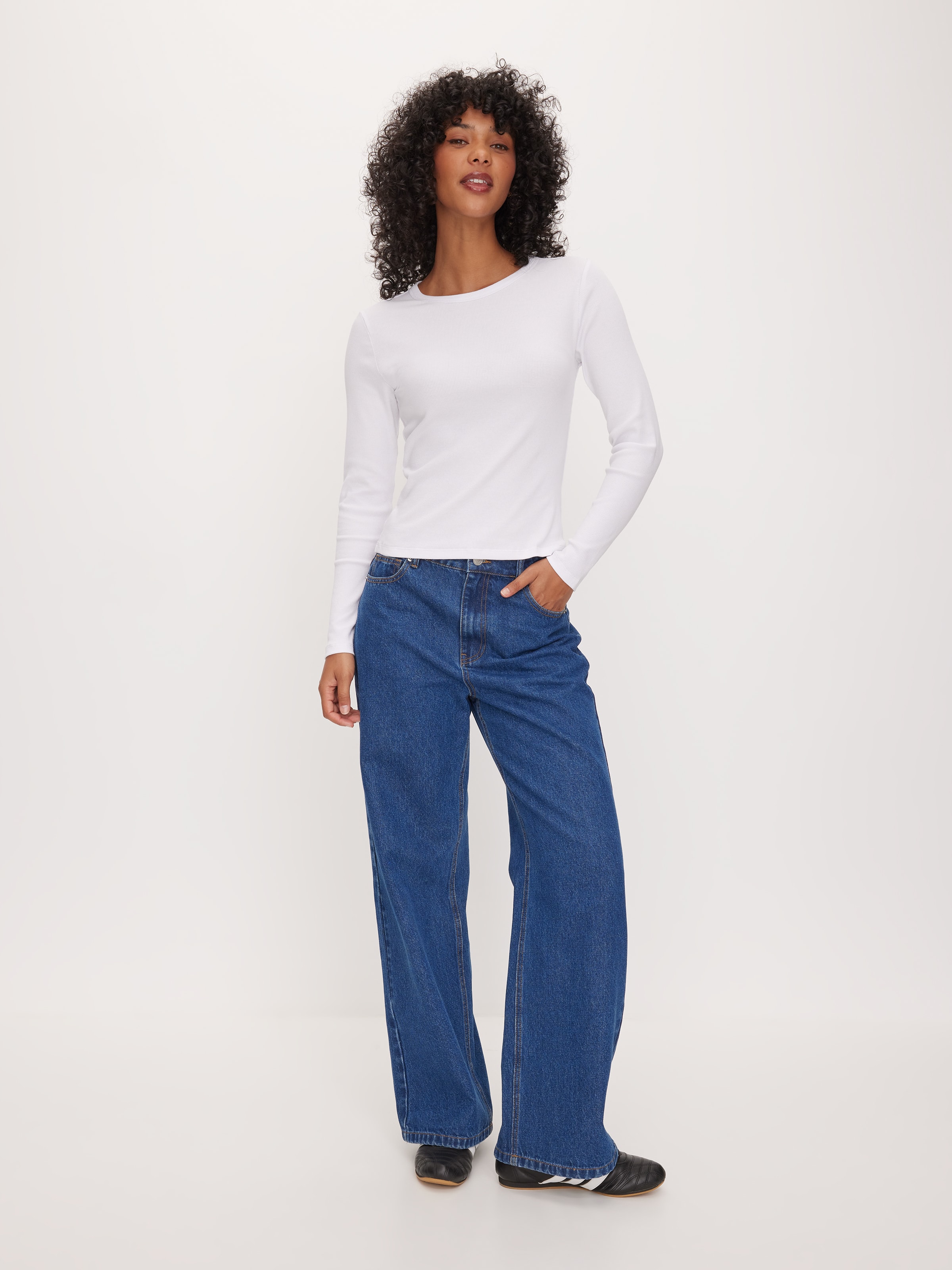 Image for Rib Crew Neck Long Sleeve Top from JustGroupNZ