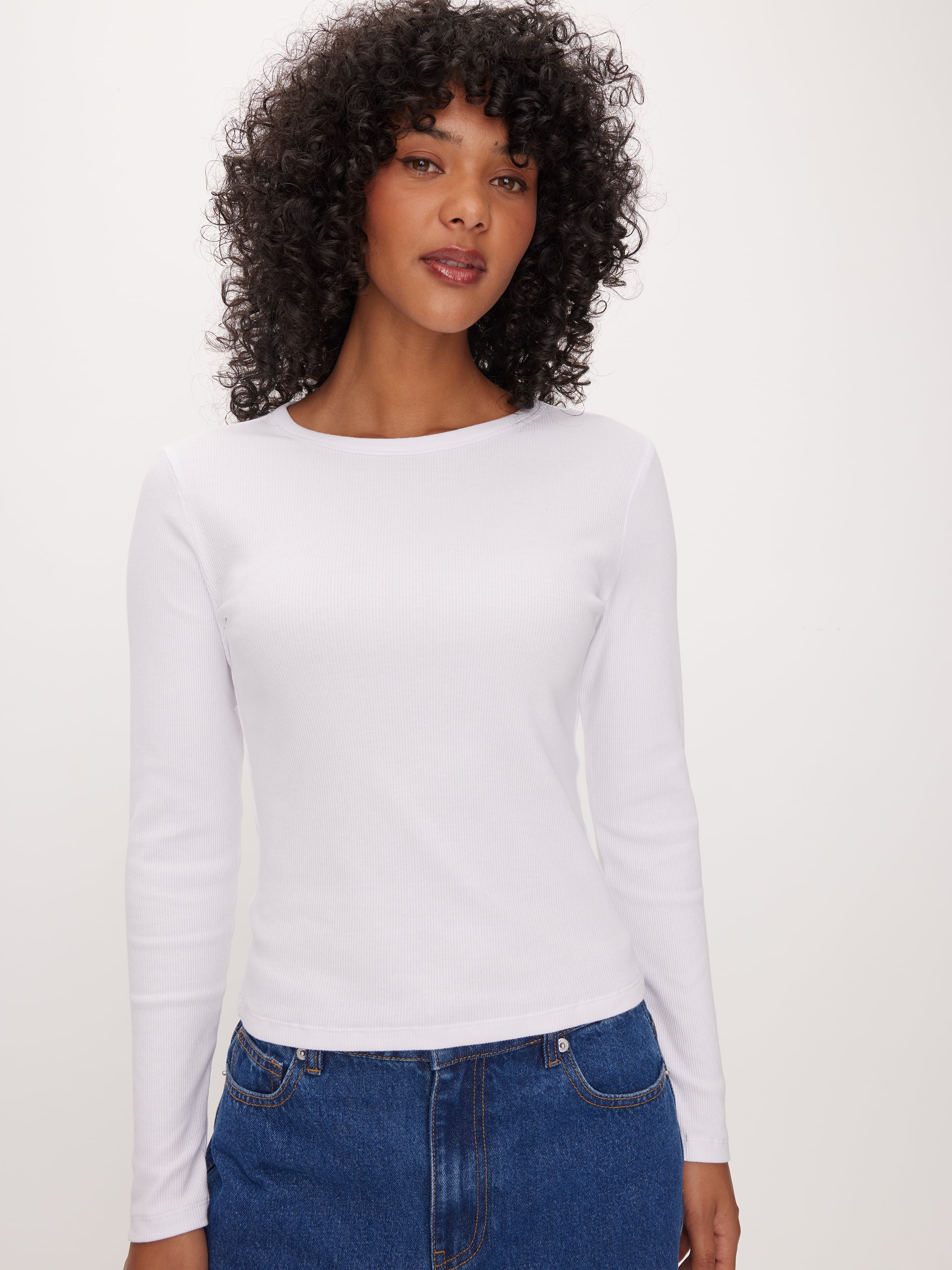 Image for Rib Crew Neck Long Sleeve Top from JustGroupNZ