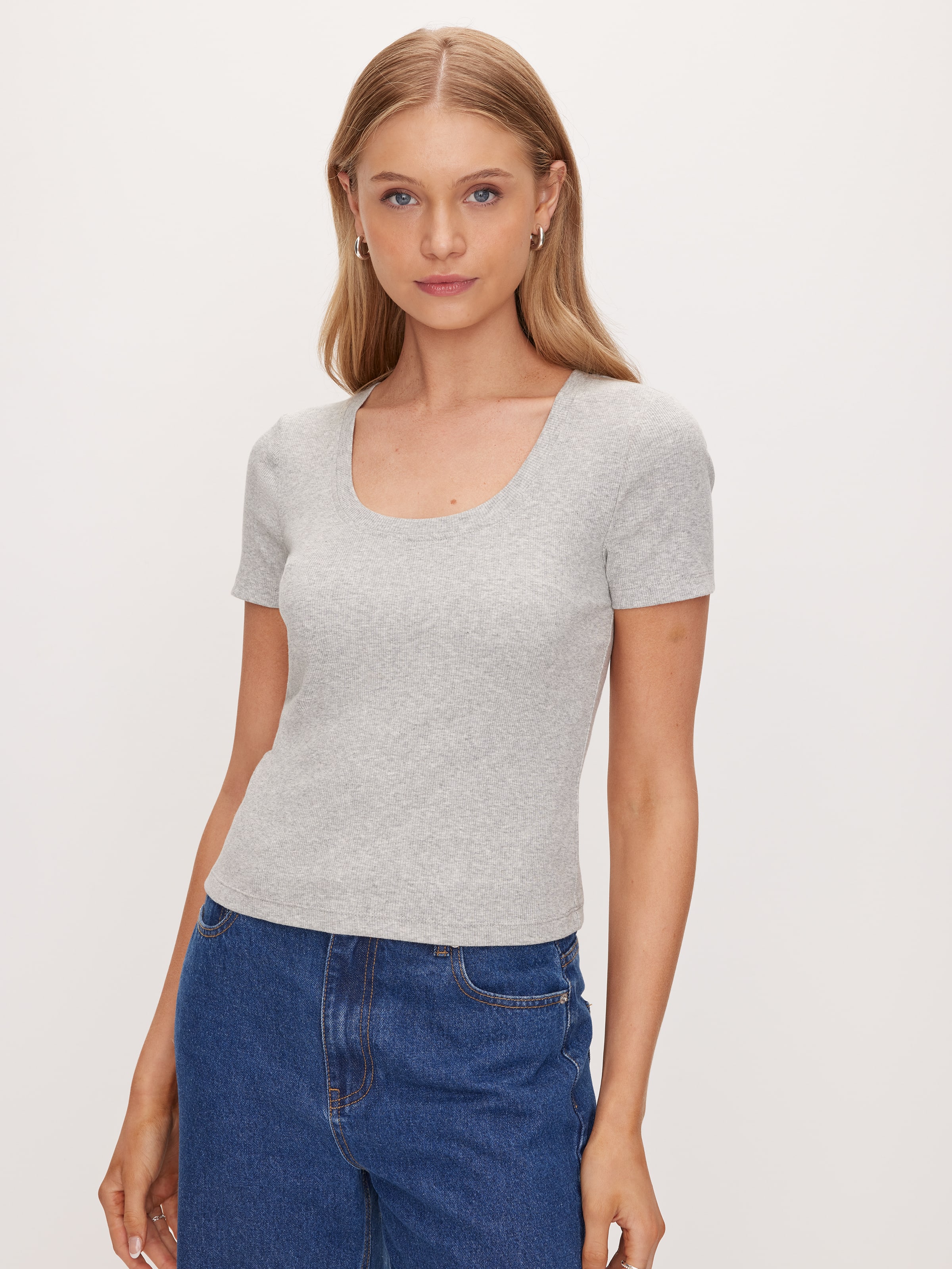Rib Scoop Neck Tee