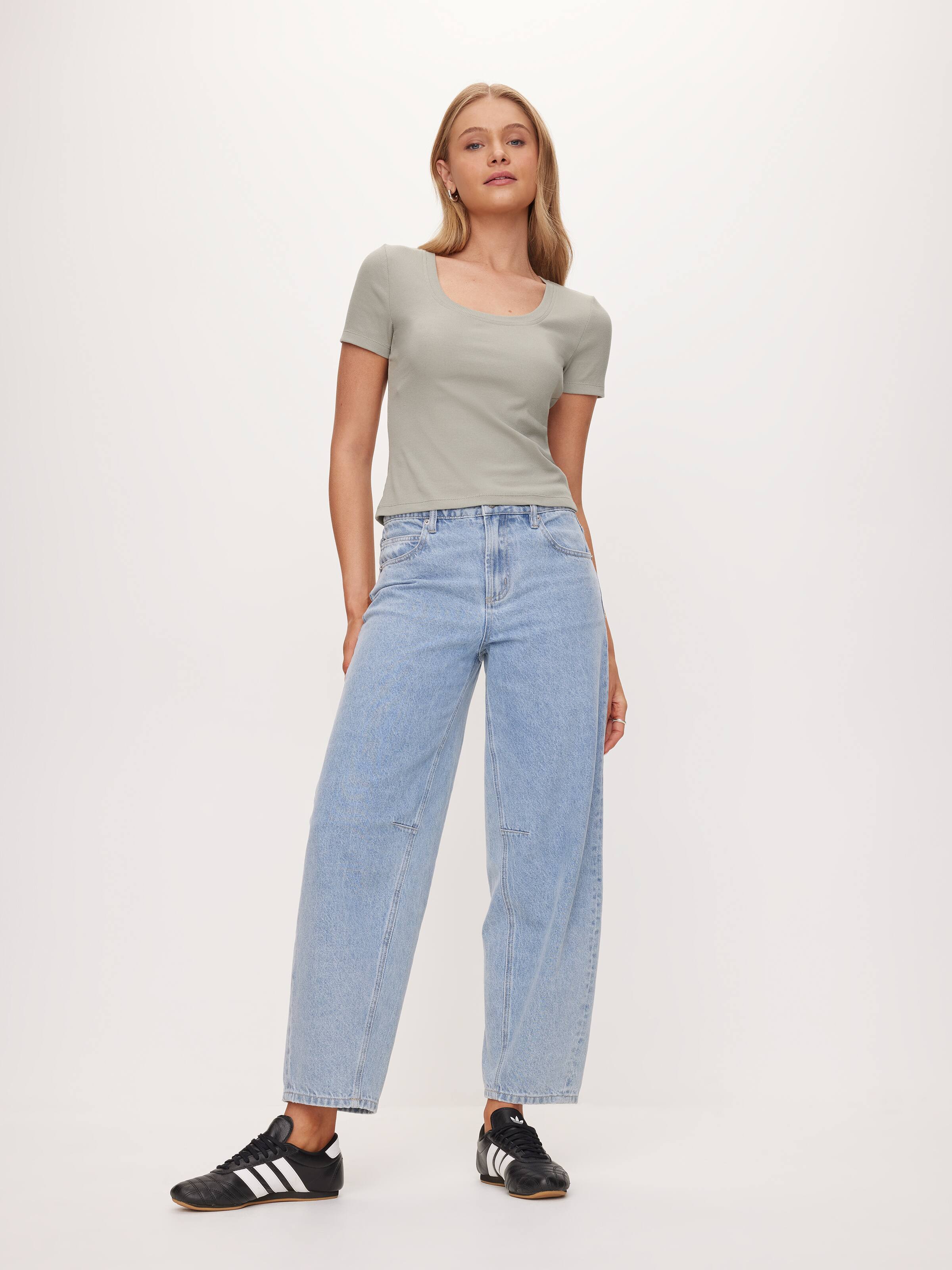 Rib Scoop Neck Tee