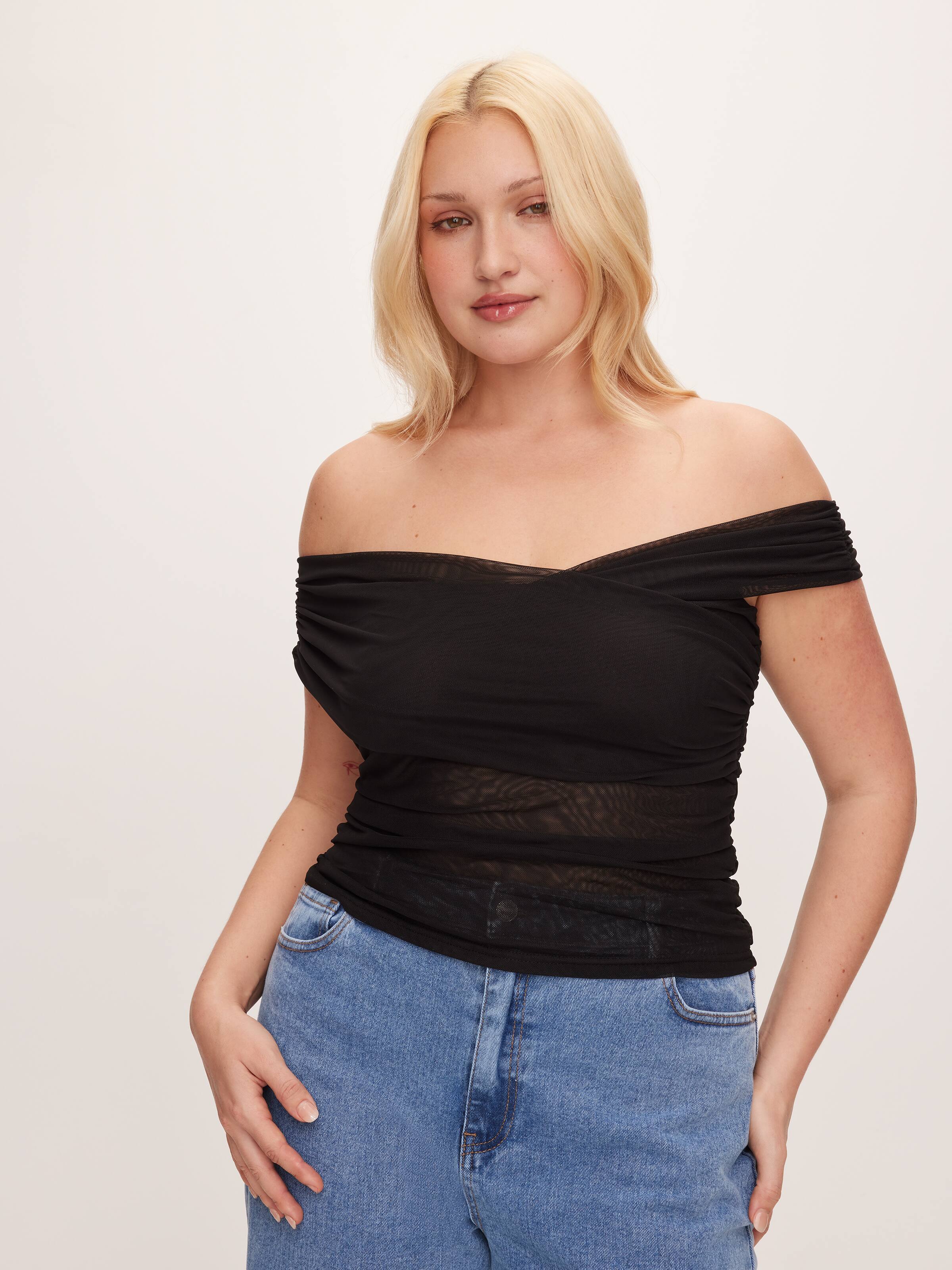 Mesh Cross Over Sleeveless Top