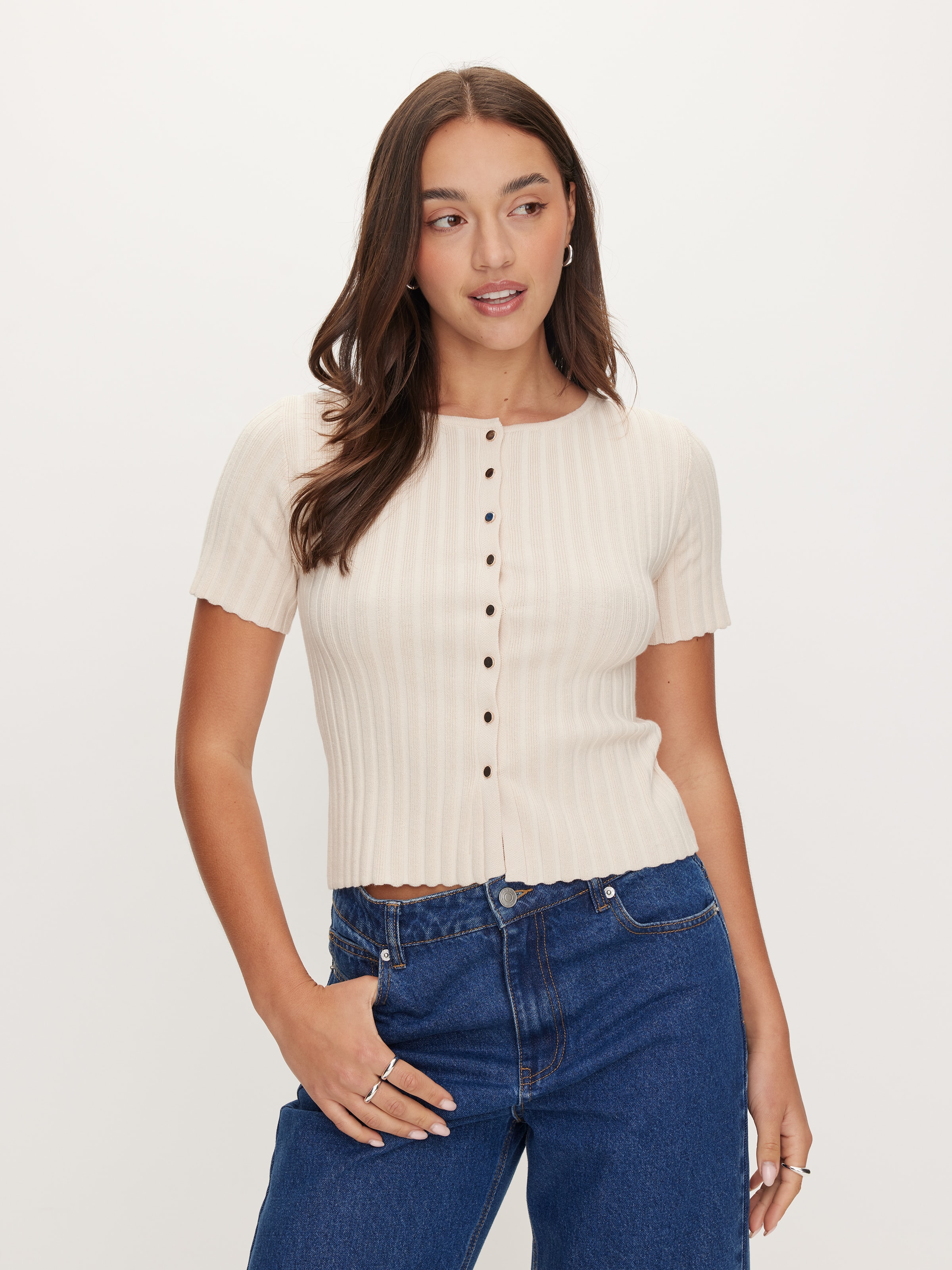 Hazel Button Down Short Sleeve Top
