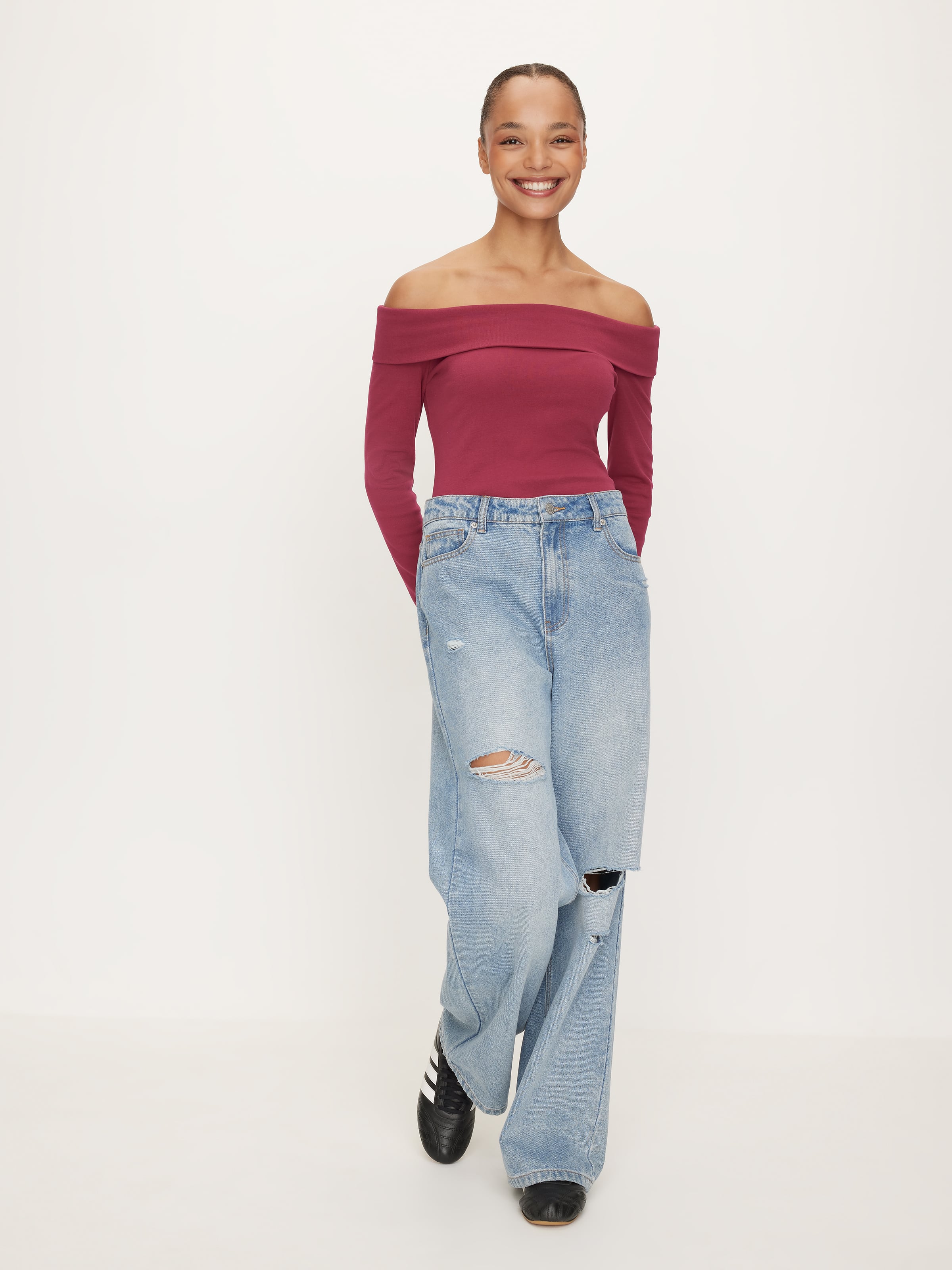 Off Shoulder Long Sleeve Top