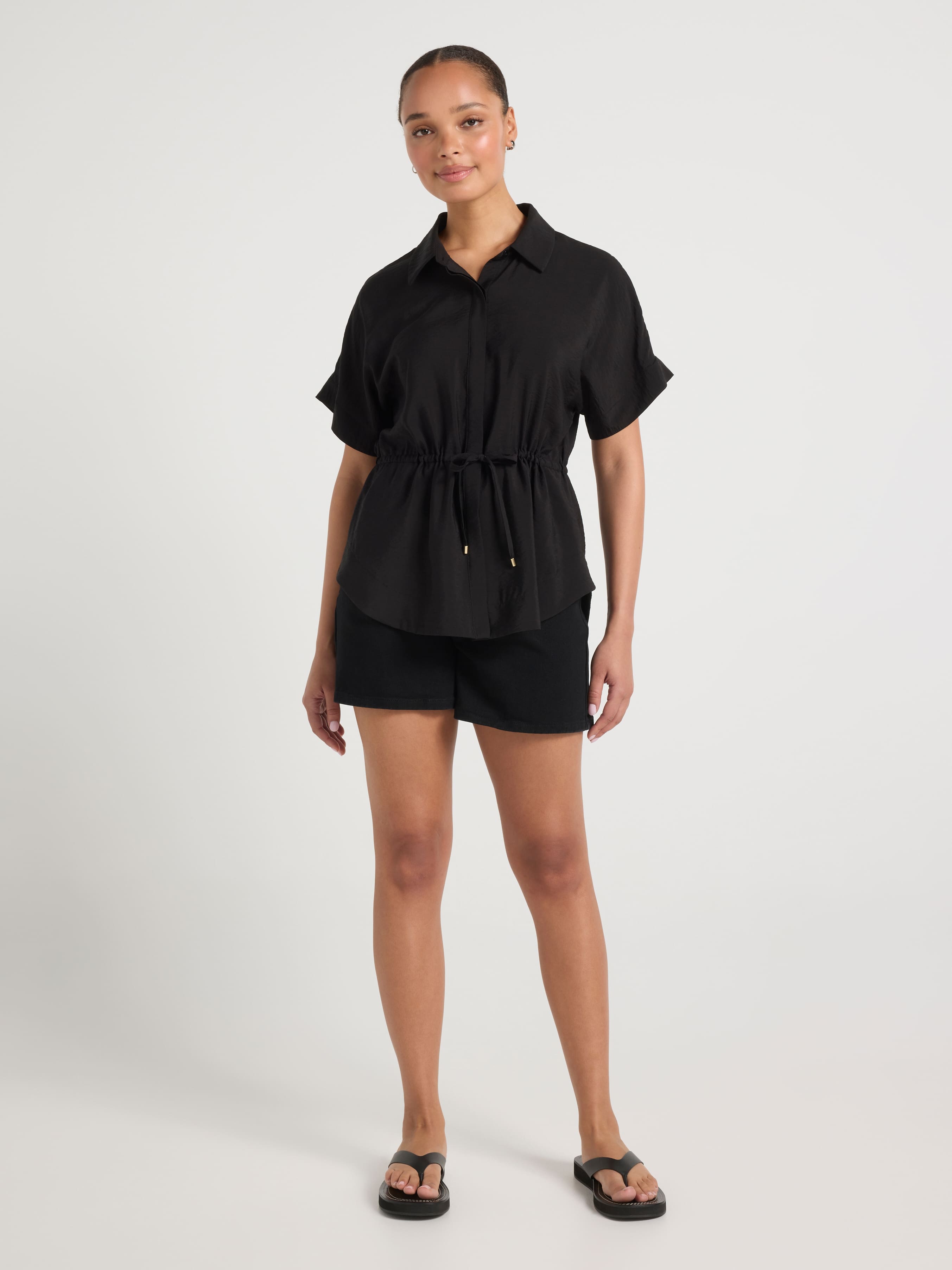 Harlow Short Sleeve Tie Front Top