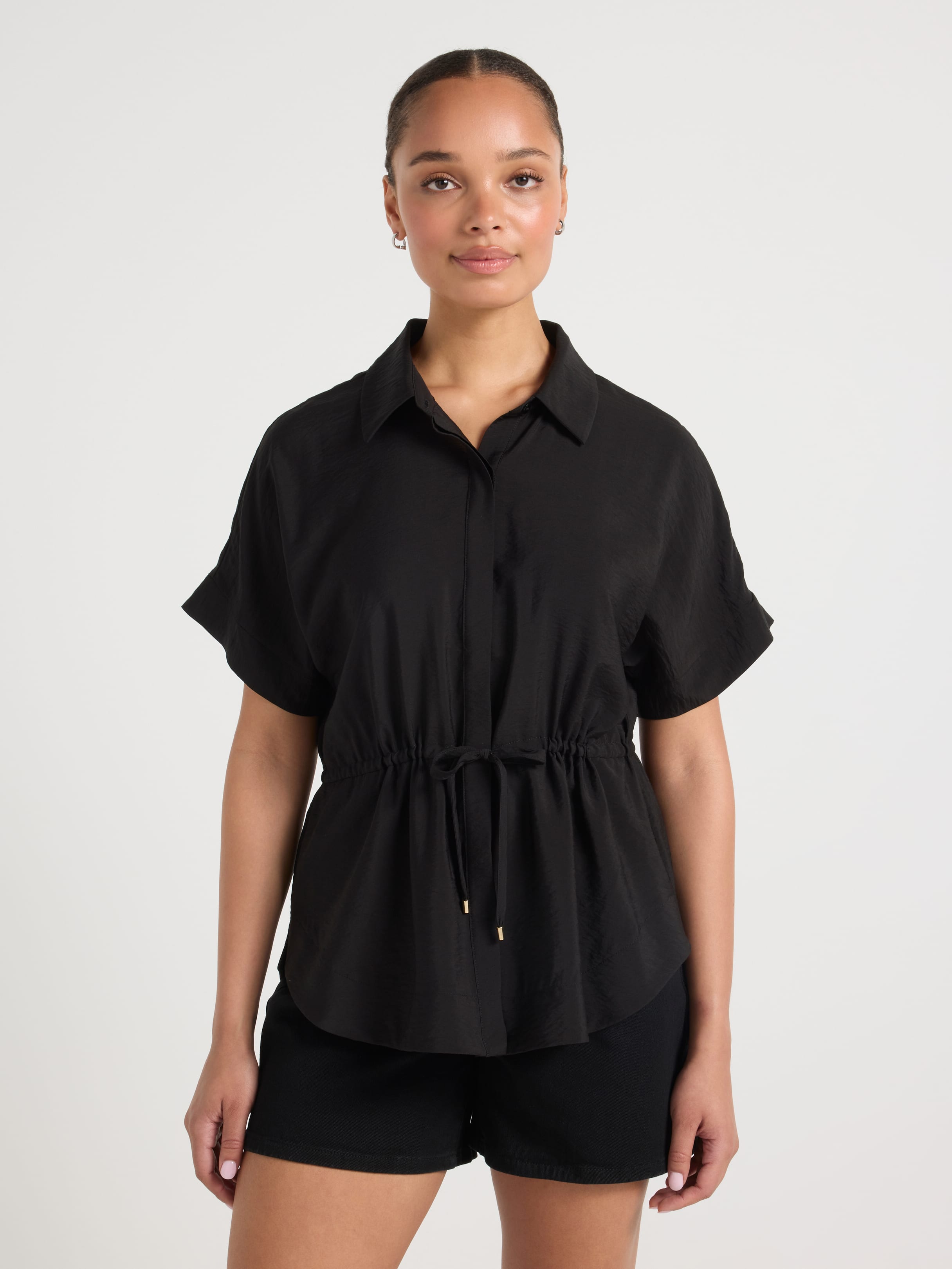 Harlow Short Sleeve Tie Front Top