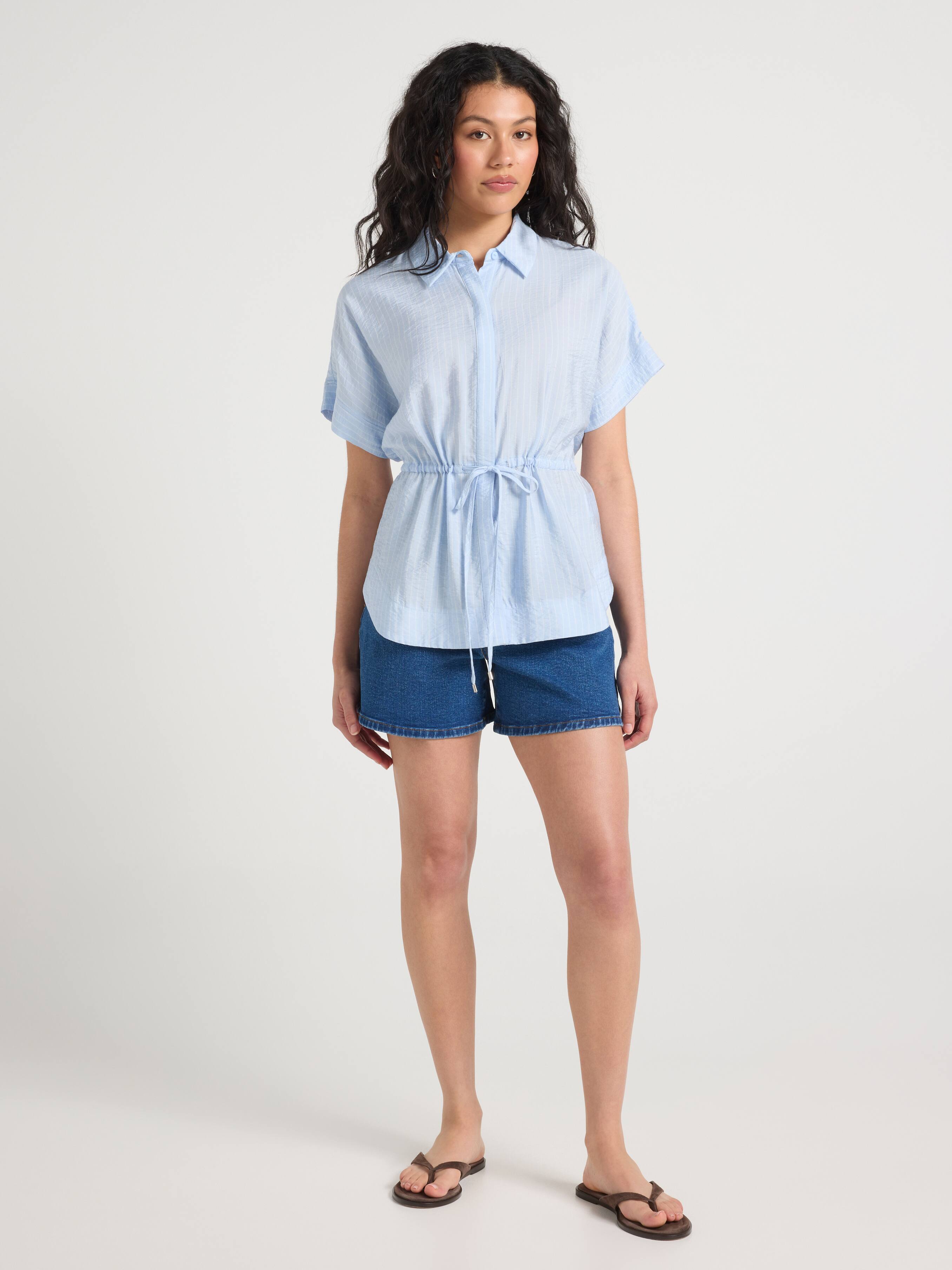 Harlow Short Sleeve Tie Front Top