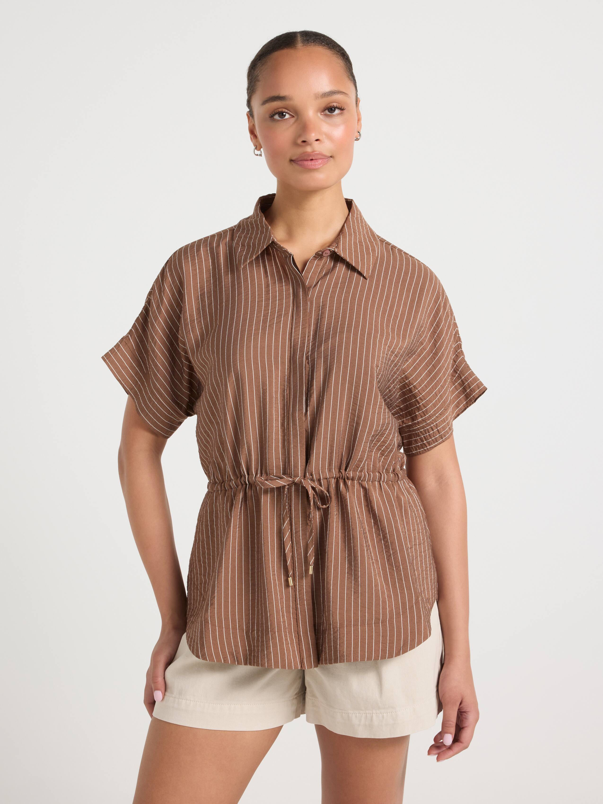 Harlow Short Sleeve Tie Front Top