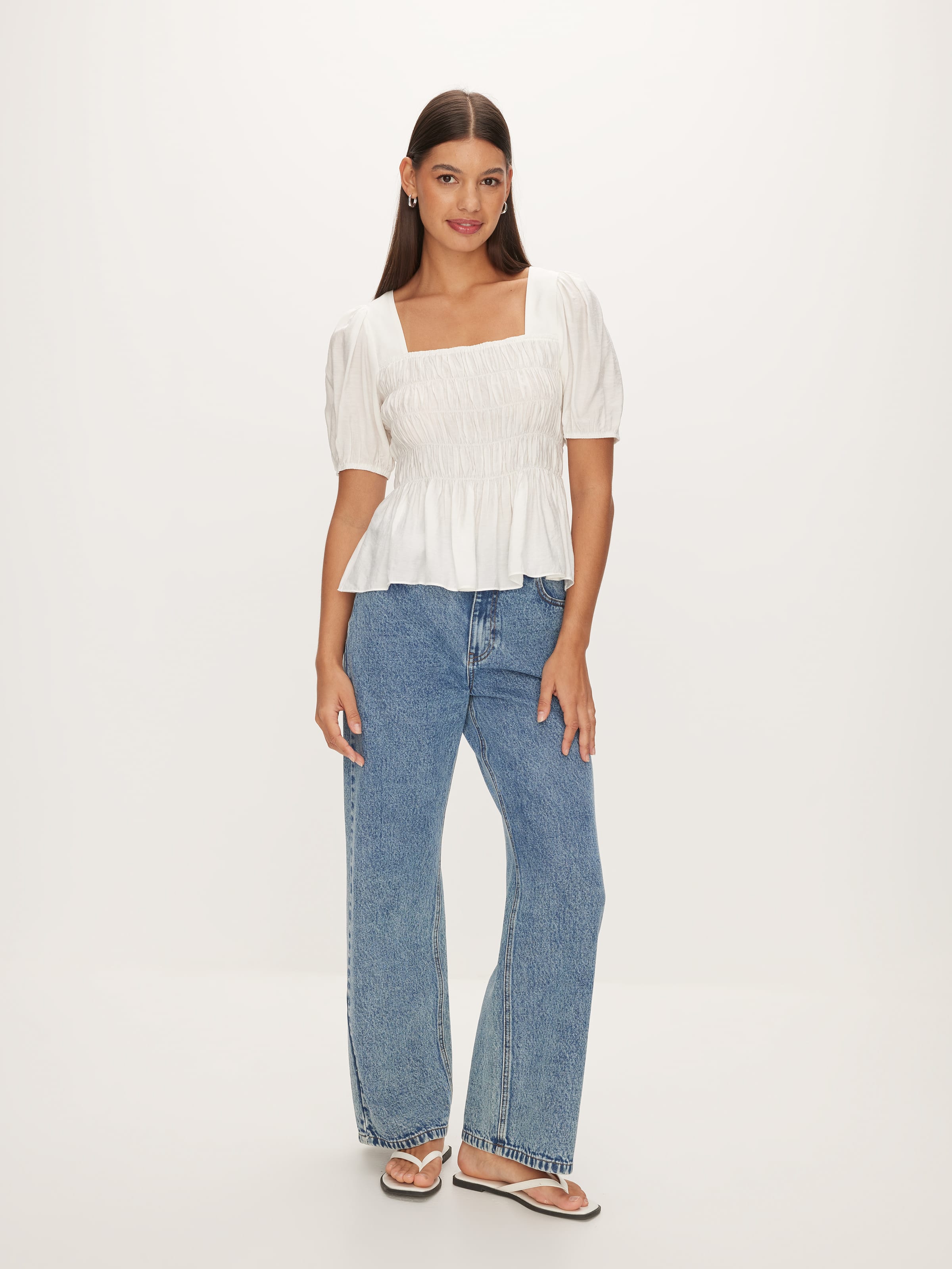 Eliza Shirred Front Top