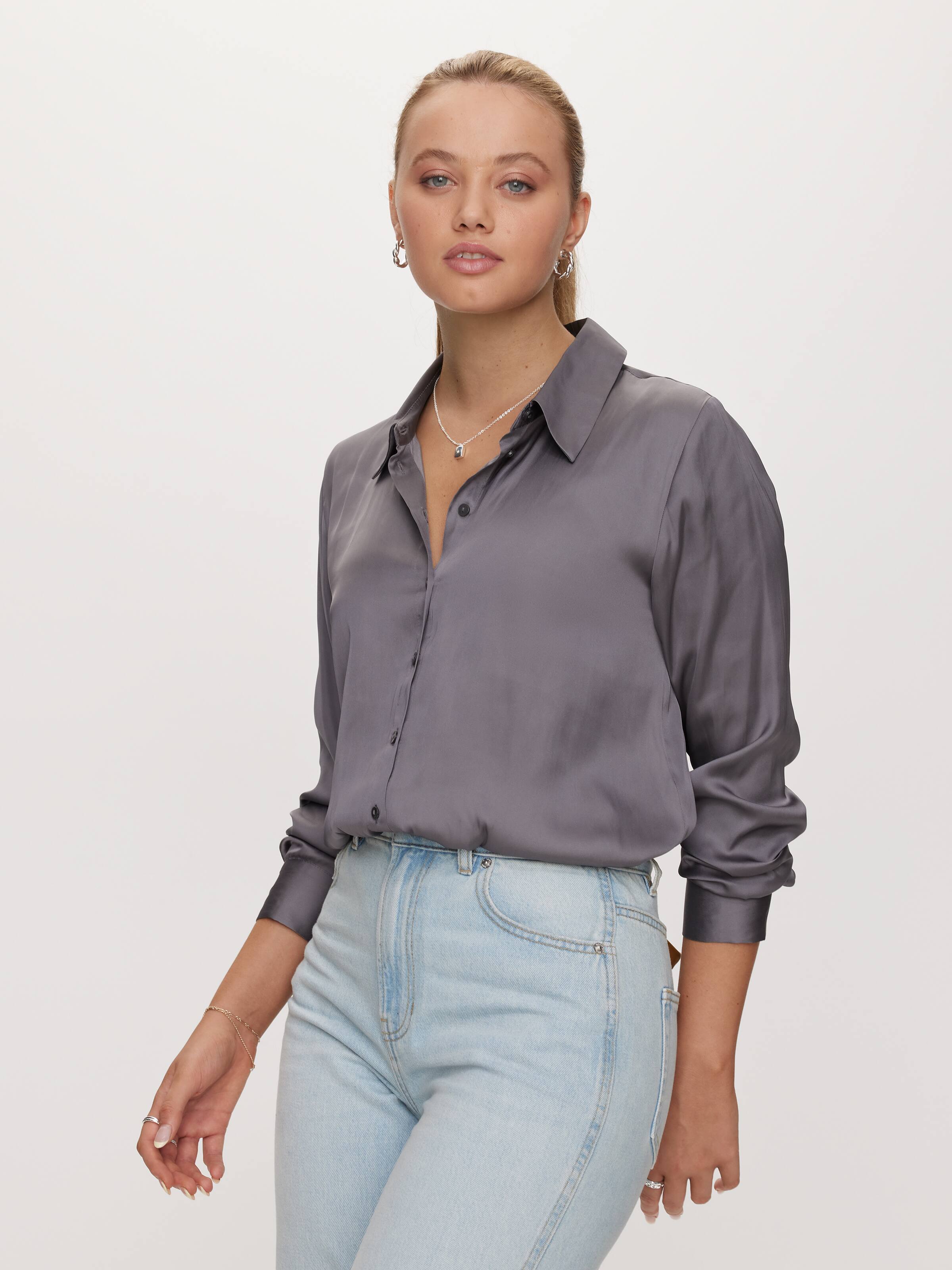 Elise Satin Collar Shirt