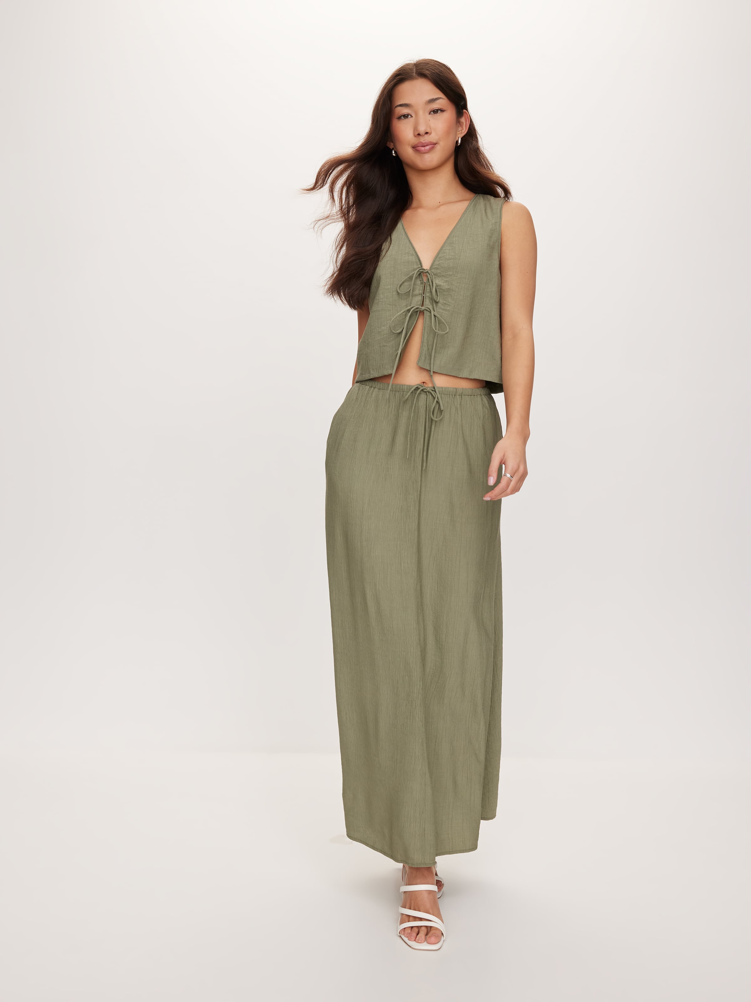 Tia Textured Tie Top