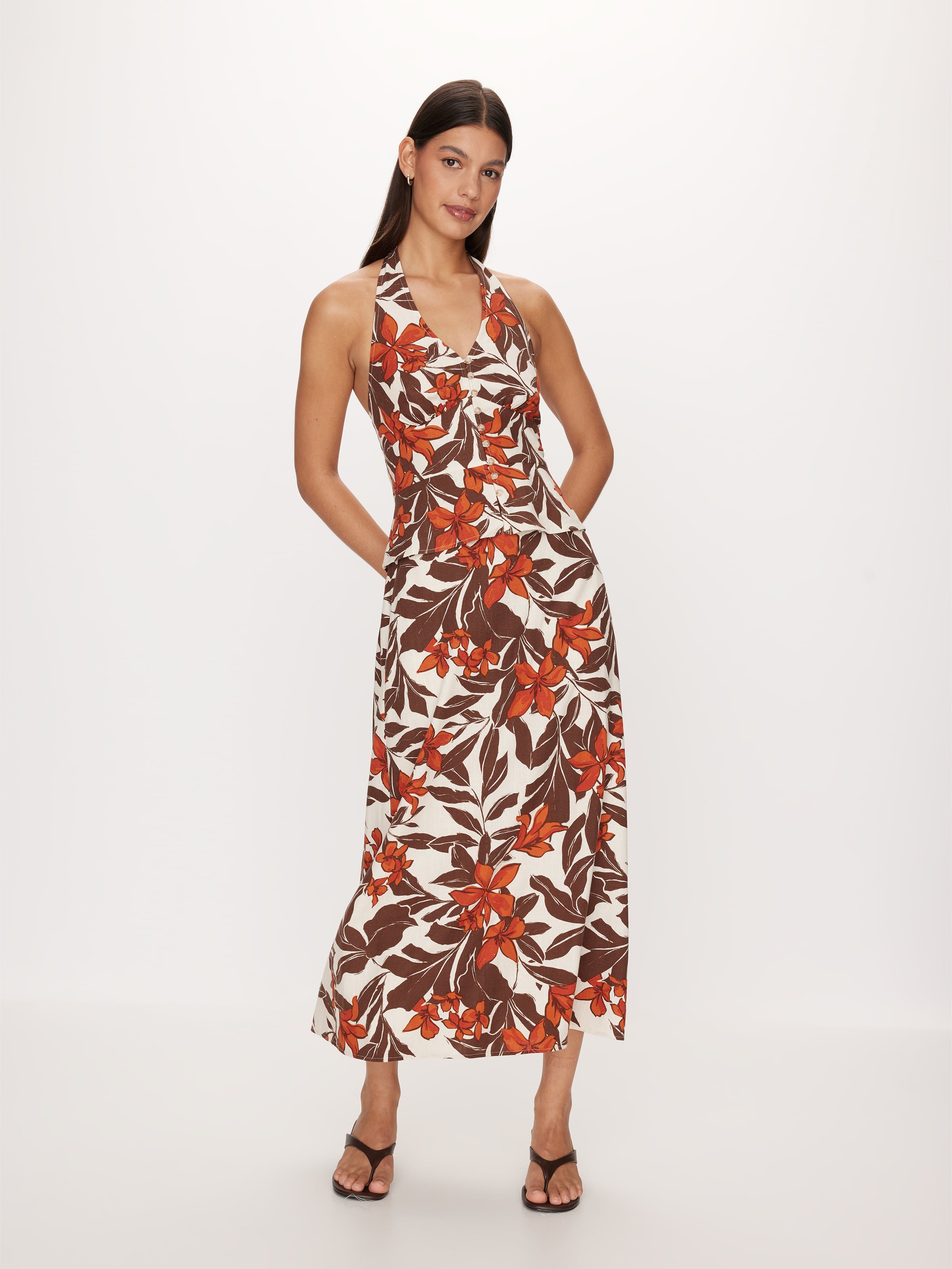 Gigi Button Through Halter