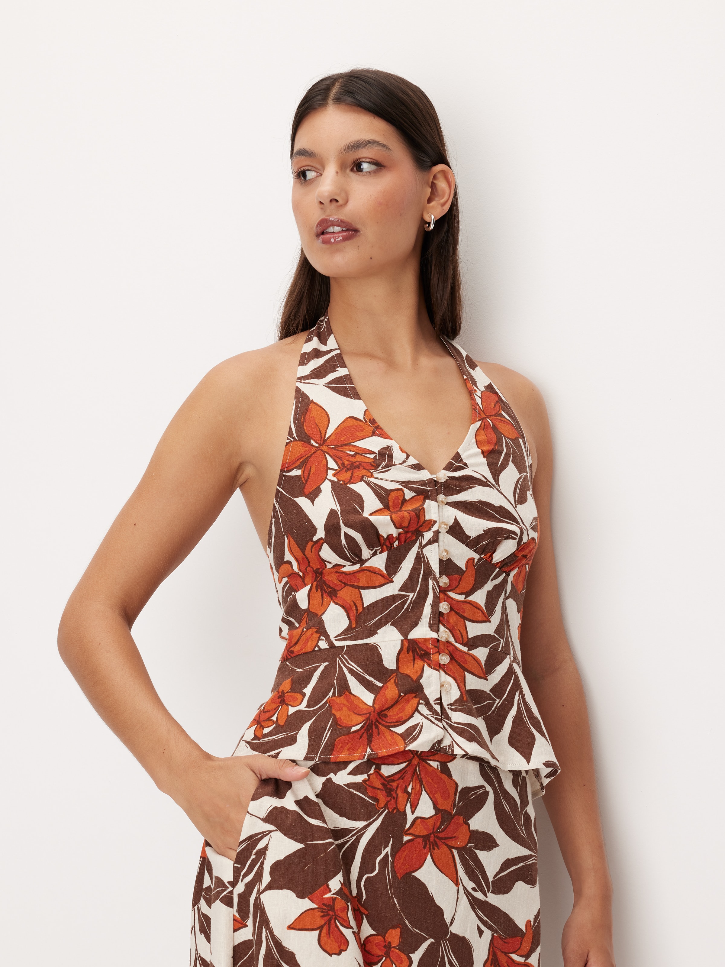 Gigi Button Through Halter