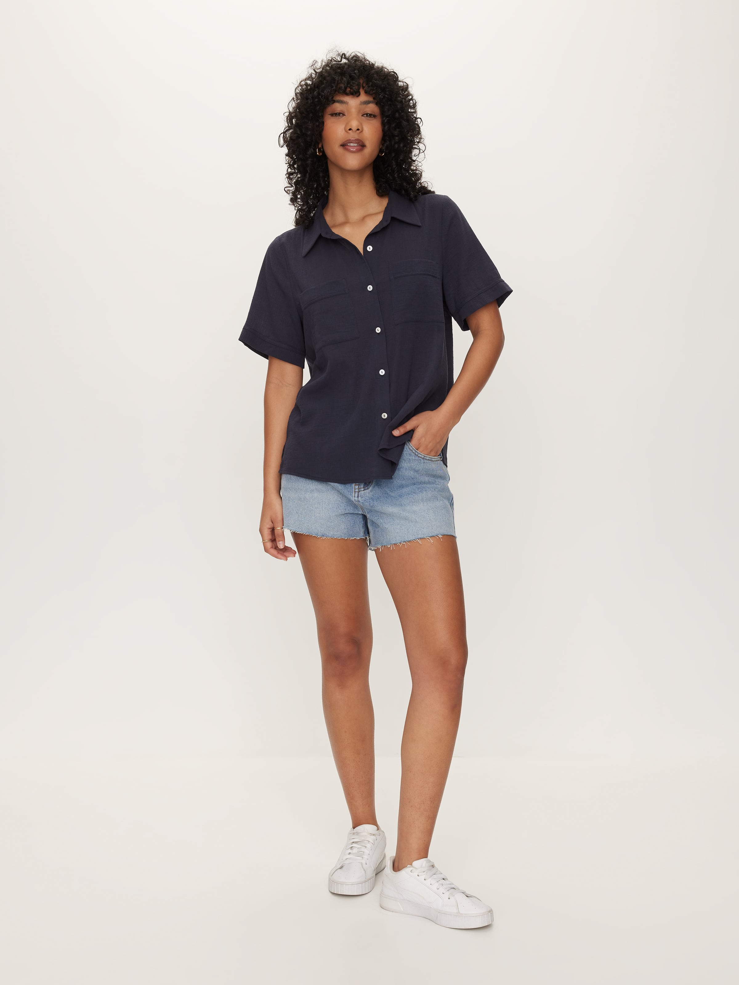 Casey Short Sleeve Crinkle Shirt