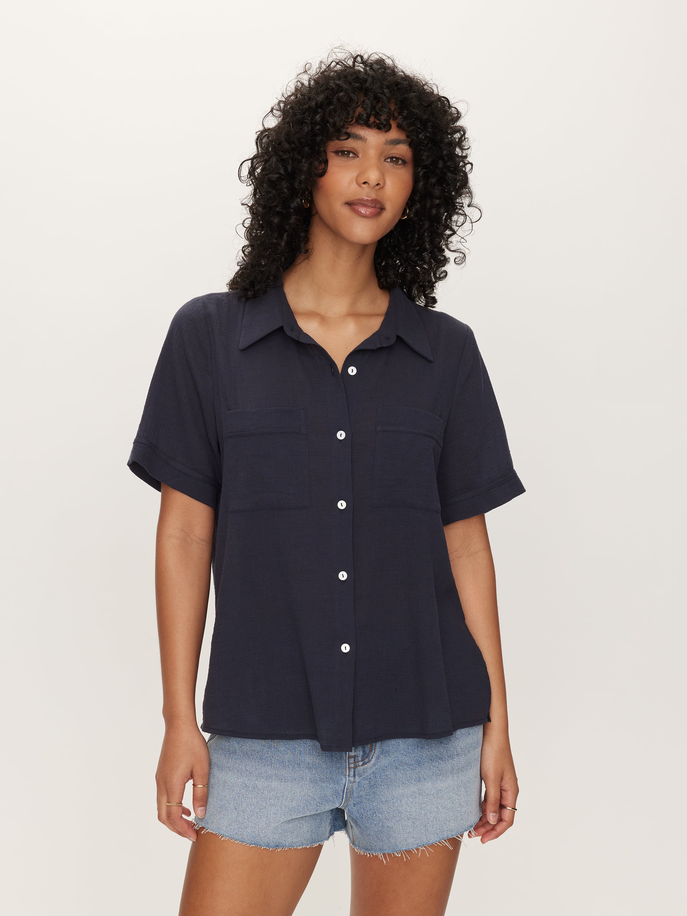 Casey Short Sleeve Crinkle Shirt