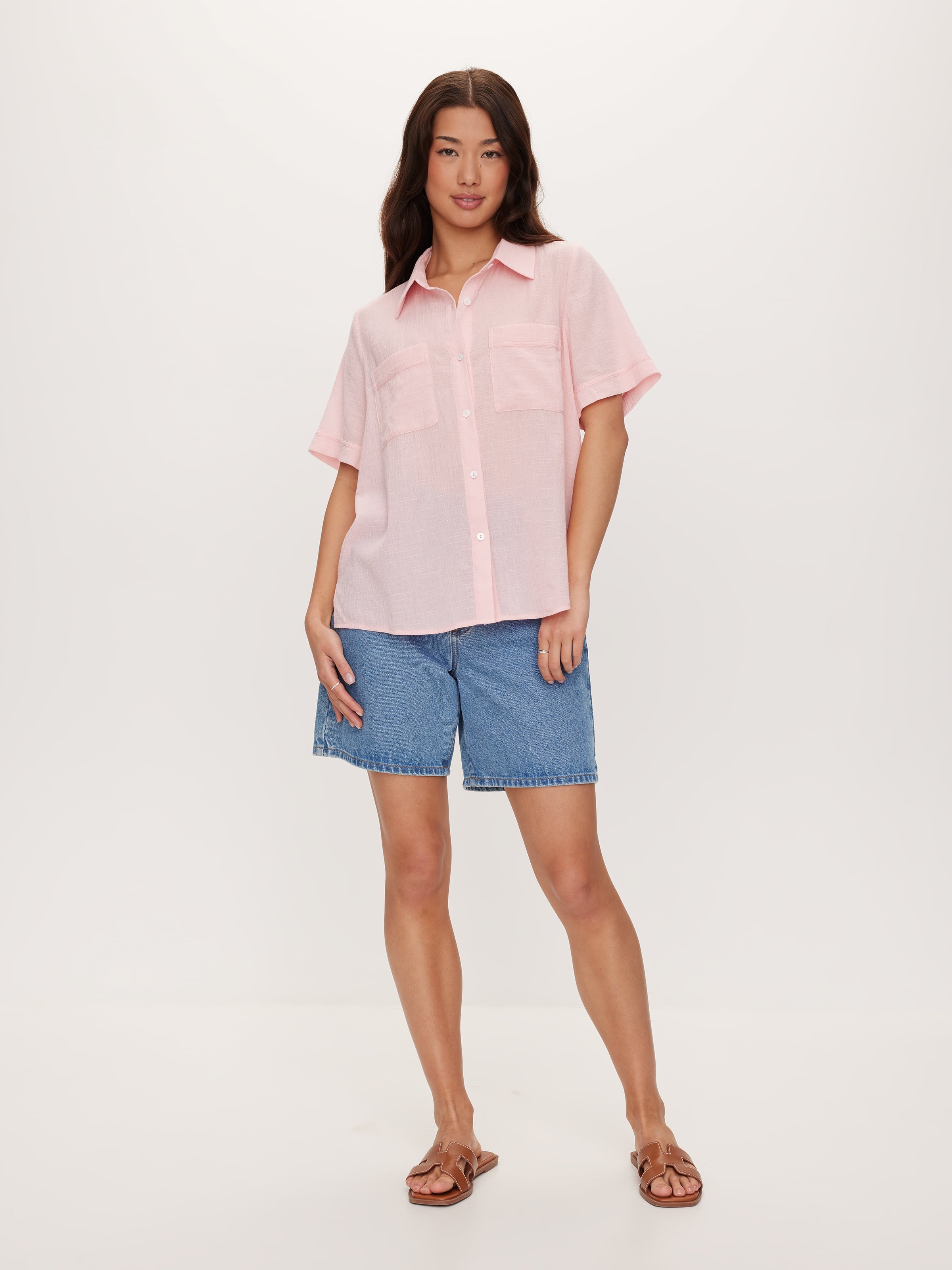 Casey Short Sleeve Crinkle Shirt