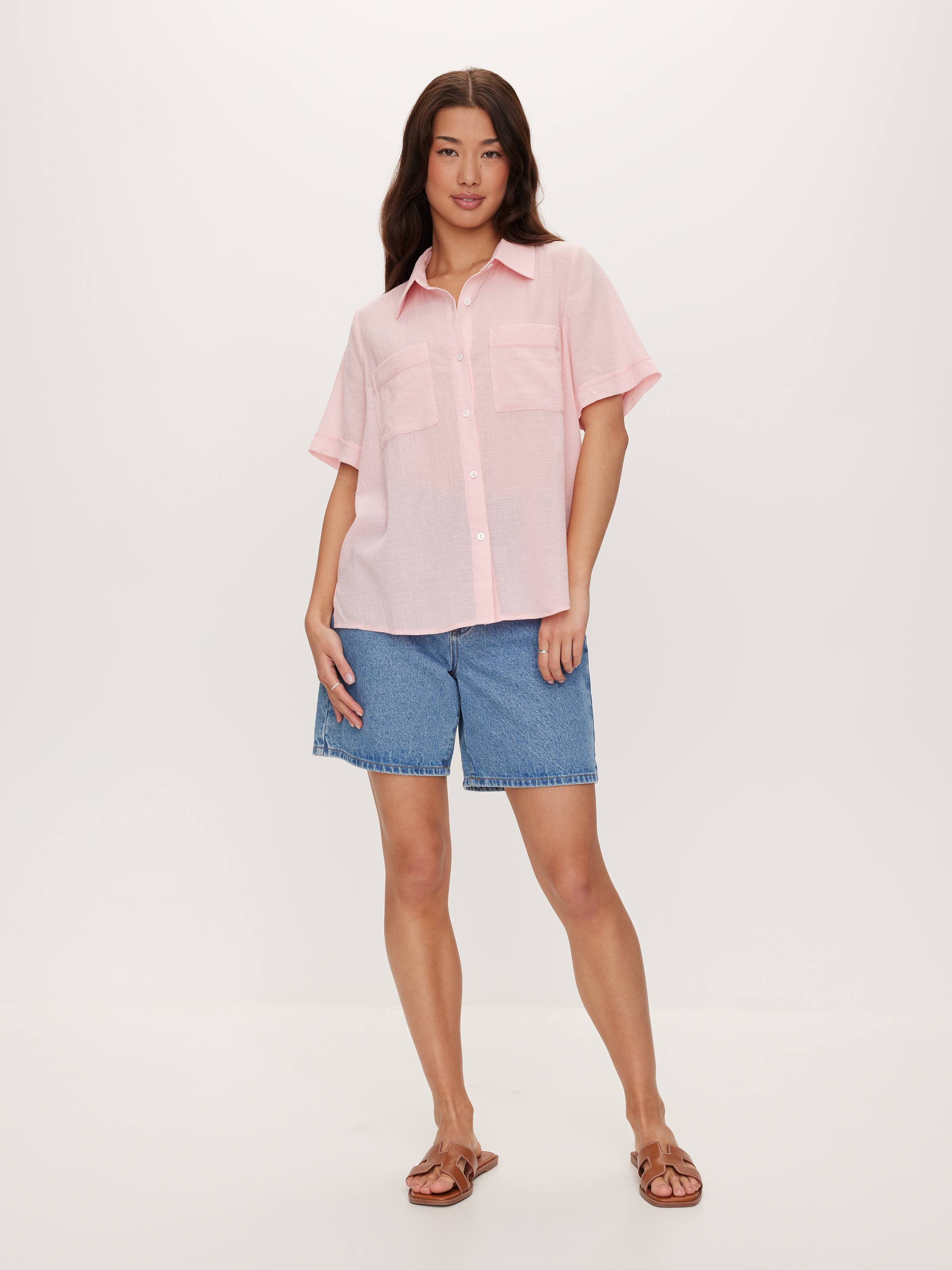 Casey Short Sleeve Crinkle Shirt