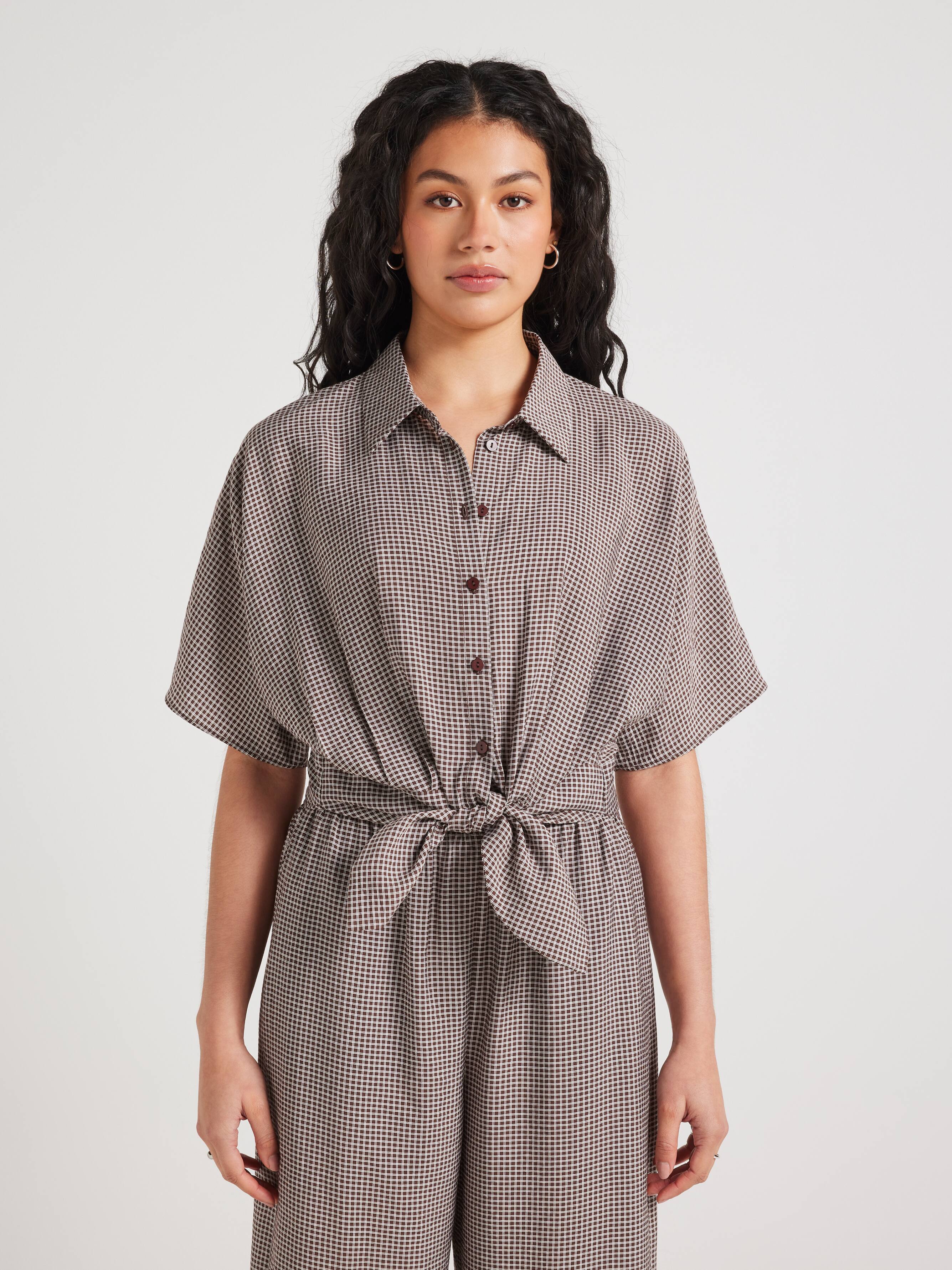 Tegan Short Sleeve Knot Front Shirt