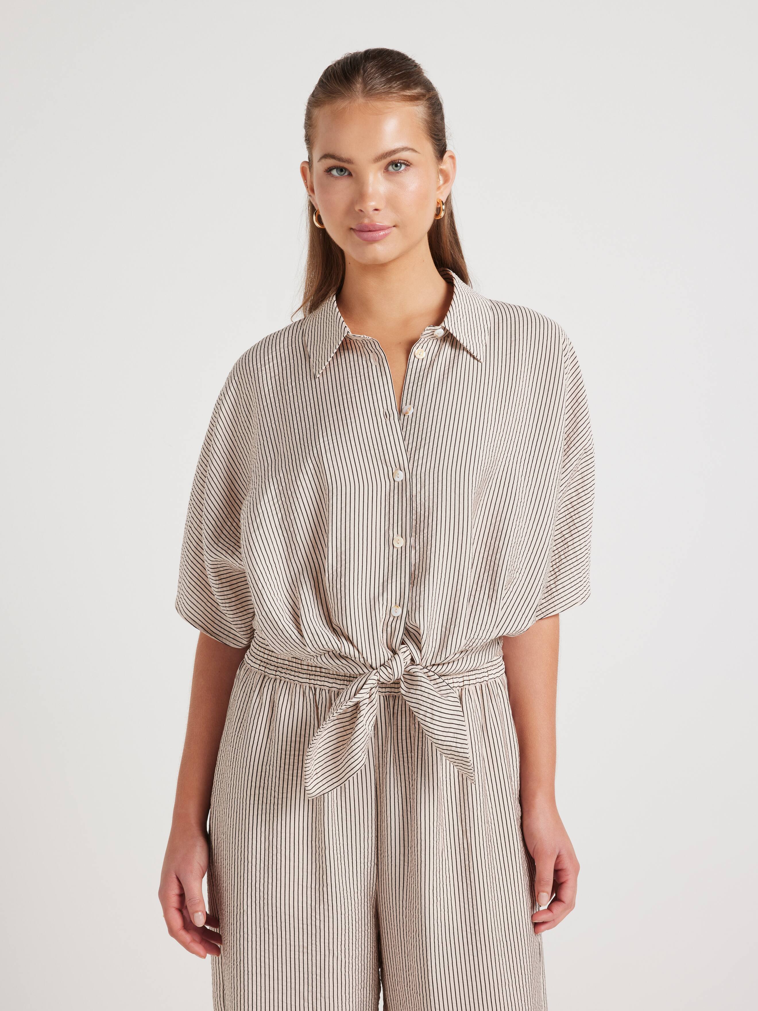 Tegan Short Sleeve Knot Front Shirt