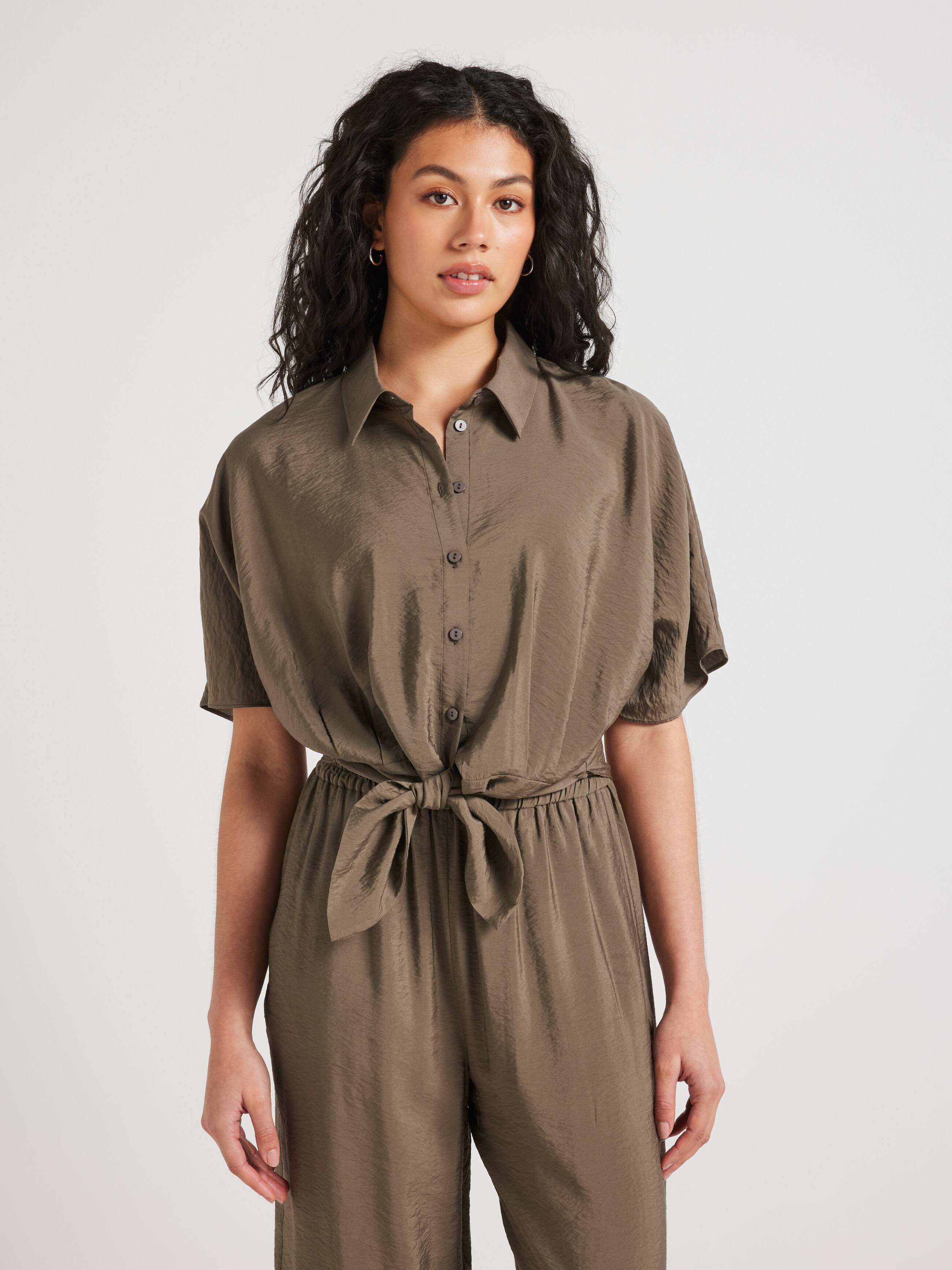 Tegan Short Sleeve Knot Front Shirt