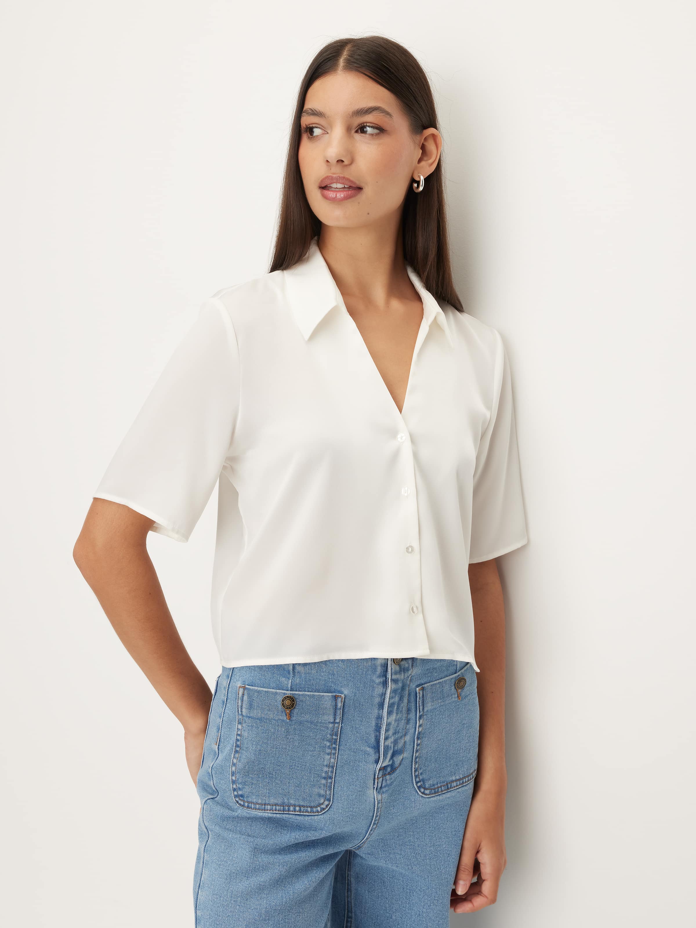 Aisha Satin Short Sleeve Shirt