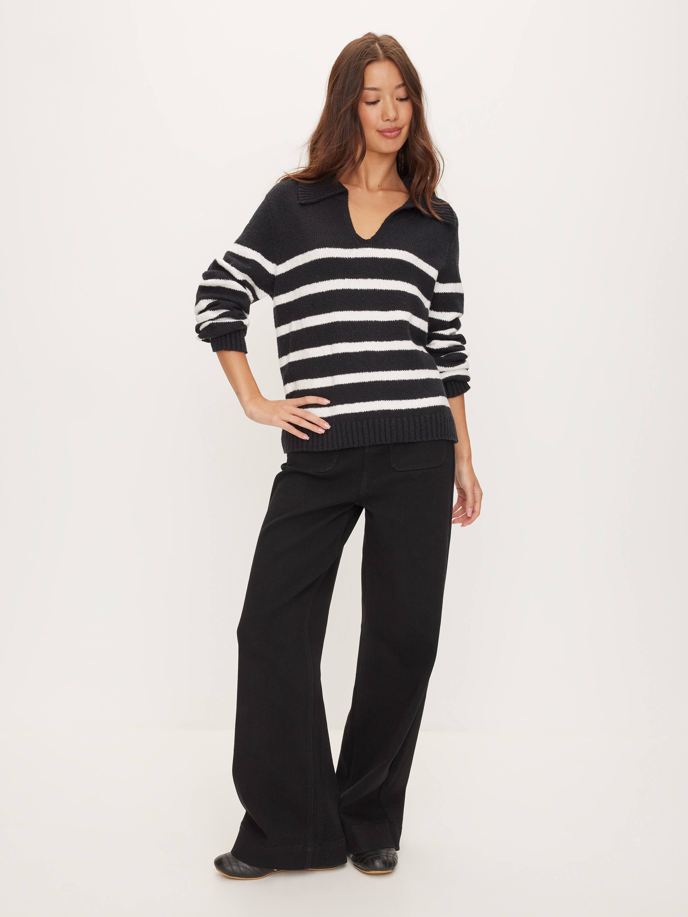 Pamela V-Neck Polo Knit
