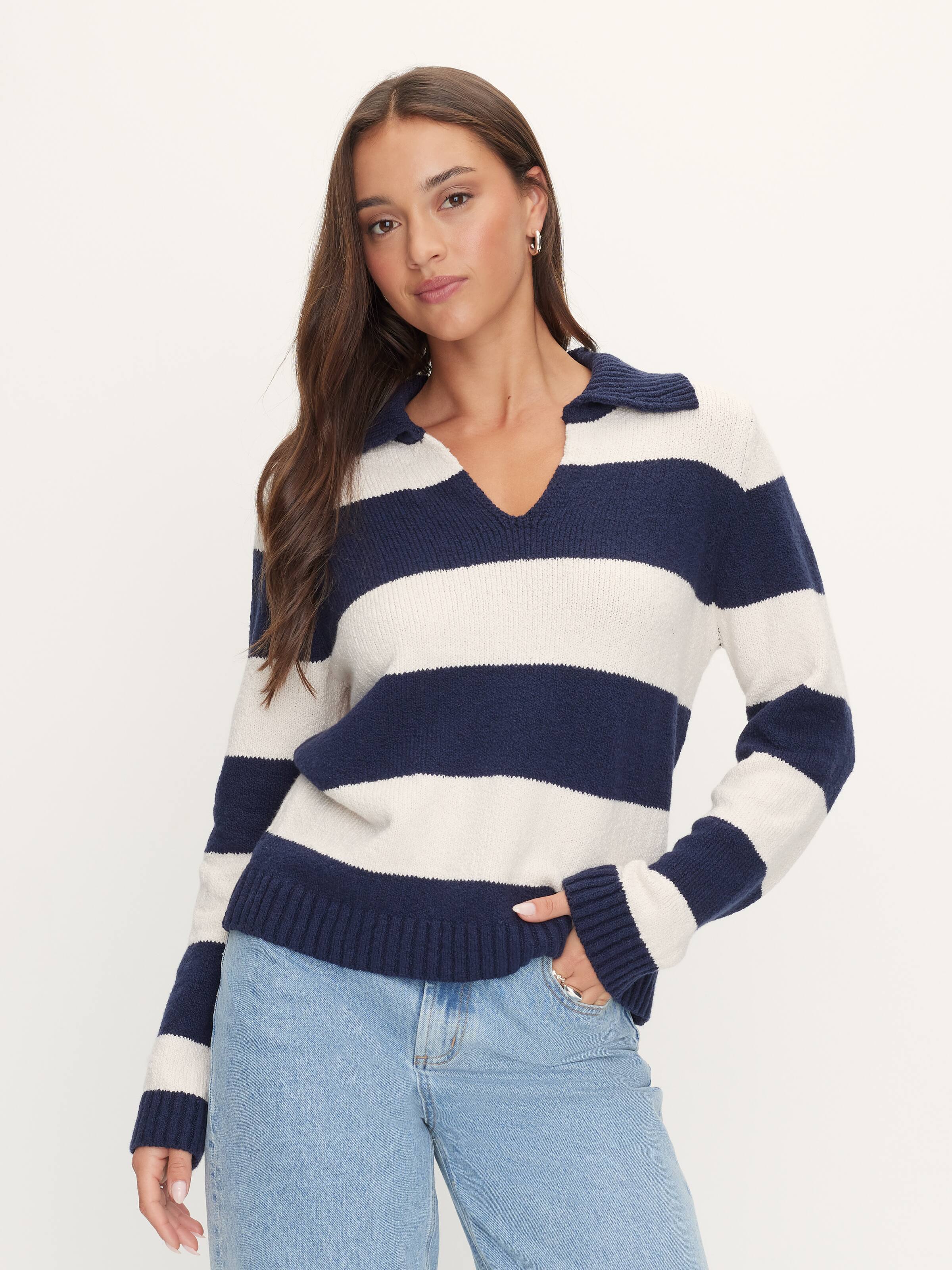 Pamela V-Neck Polo Knit