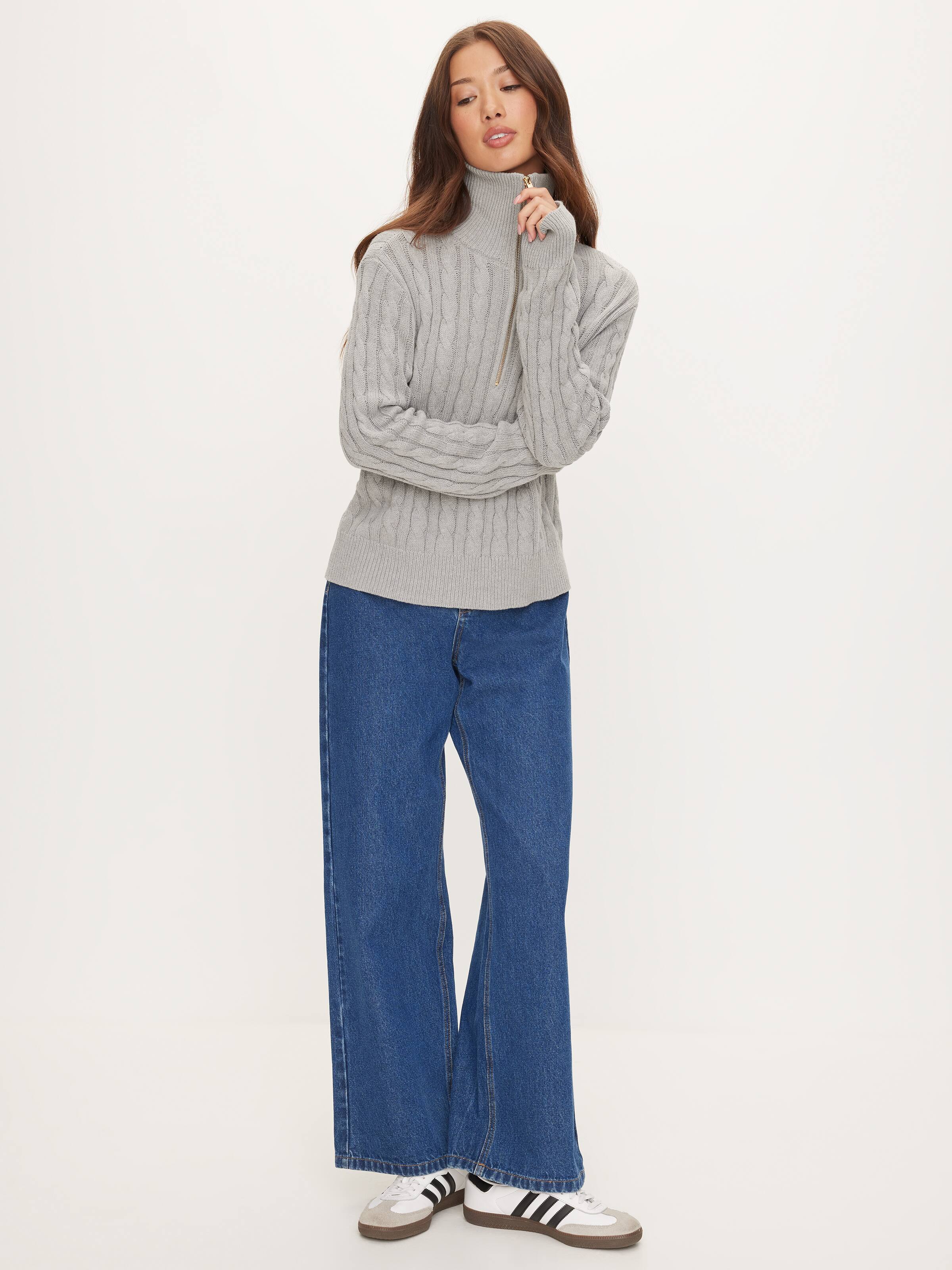 Cable Quarter Zip Knit