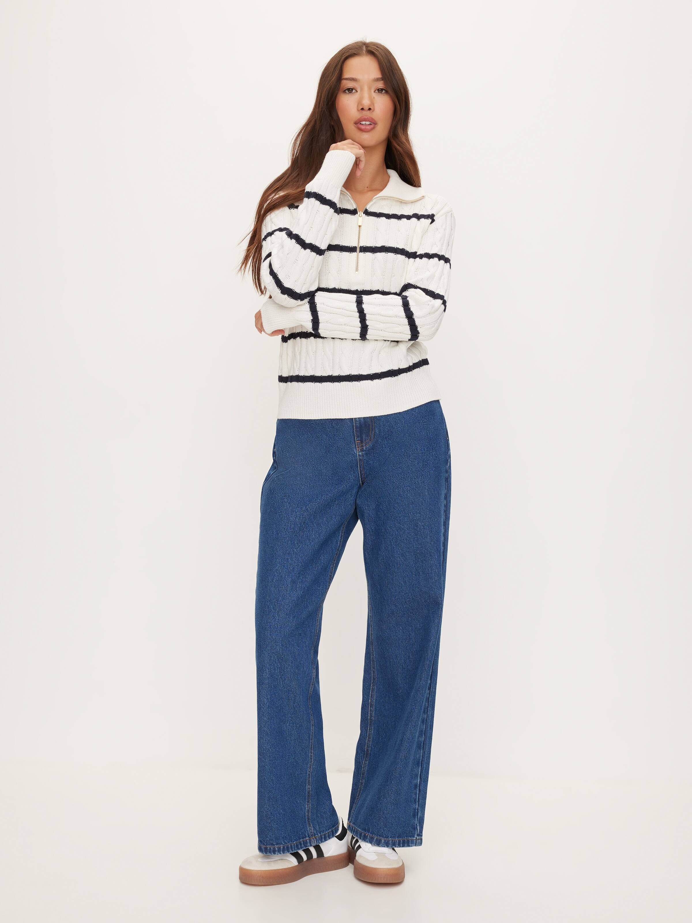 Cable Quarter Zip Knit