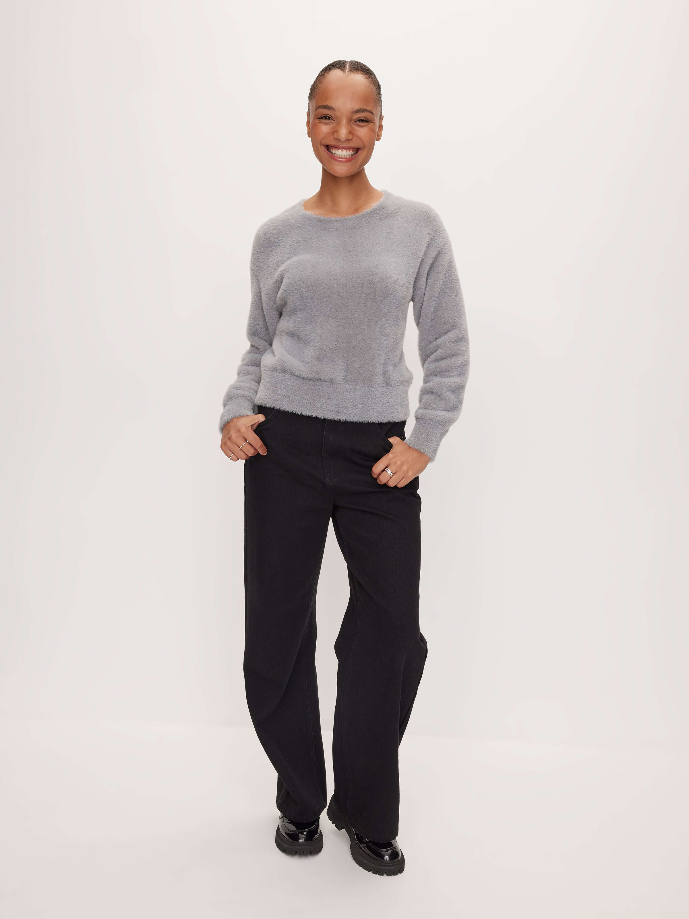 Athena Fluffy Crew Neck Knit