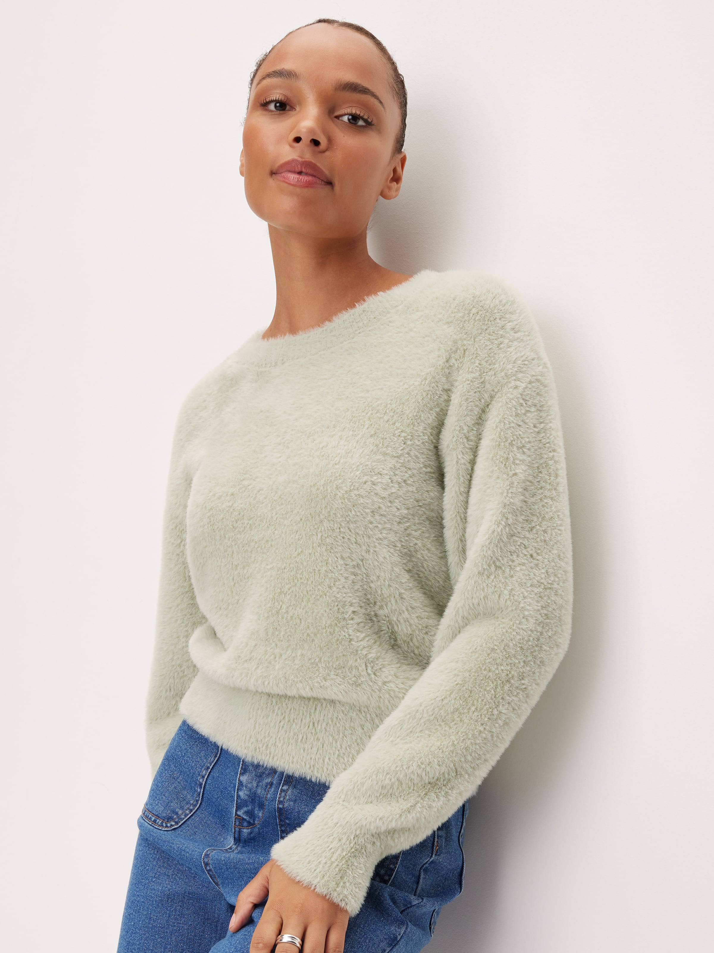 Athena Fluffy Crew Neck Knit