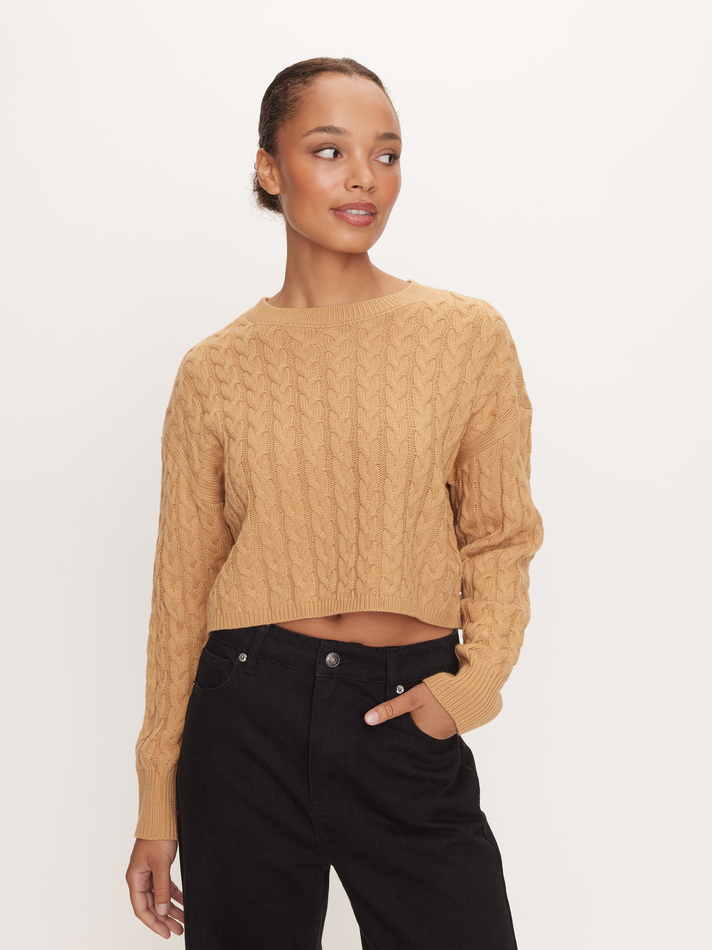Carly Cable Crop Knit