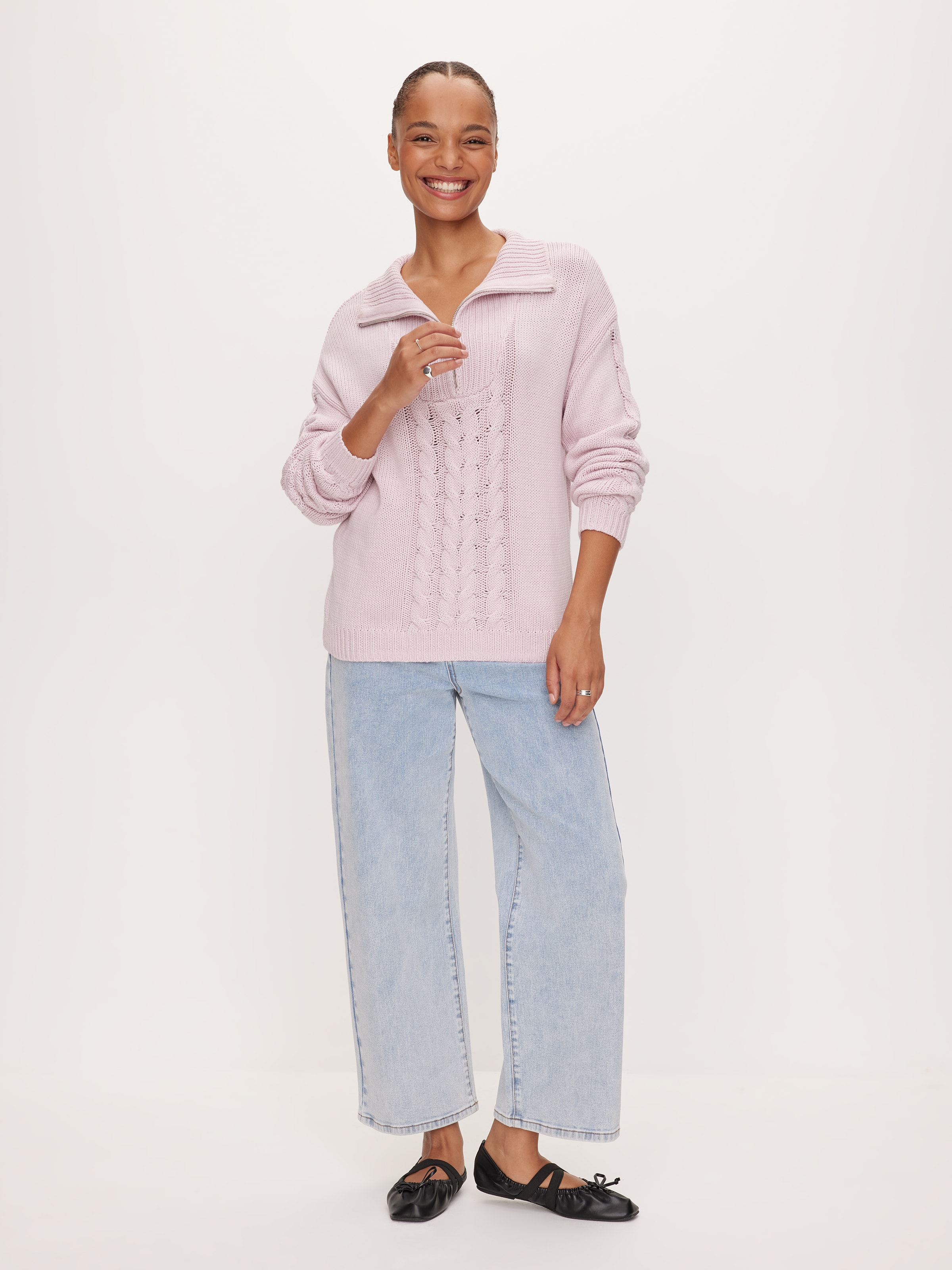 Image for Fashion Quarter Zip Cable Knit from JustGroupNZ