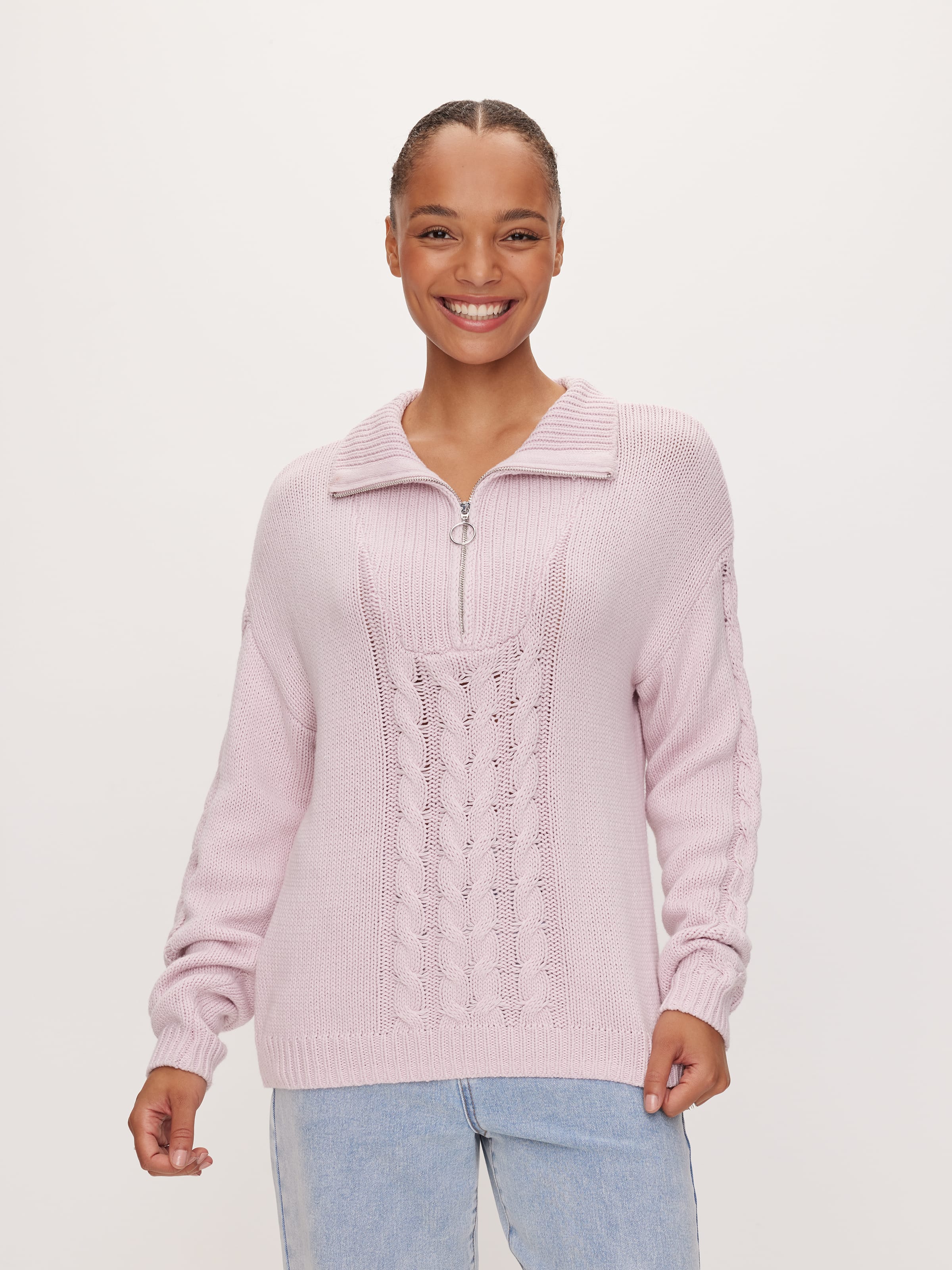 Image for Fashion Quarter Zip Cable Knit from JustGroupNZ