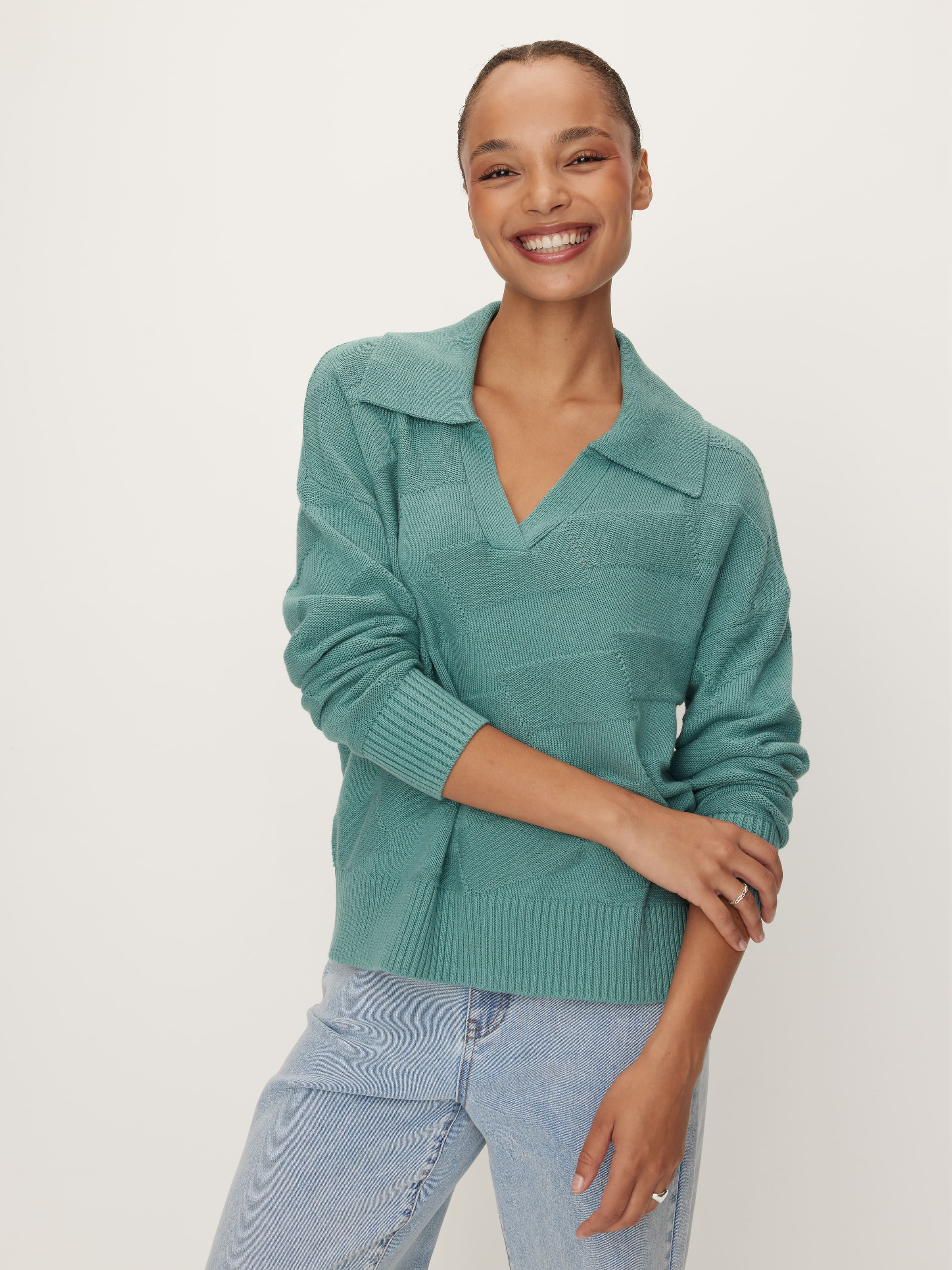 Darcy Diagonal Polo Knit