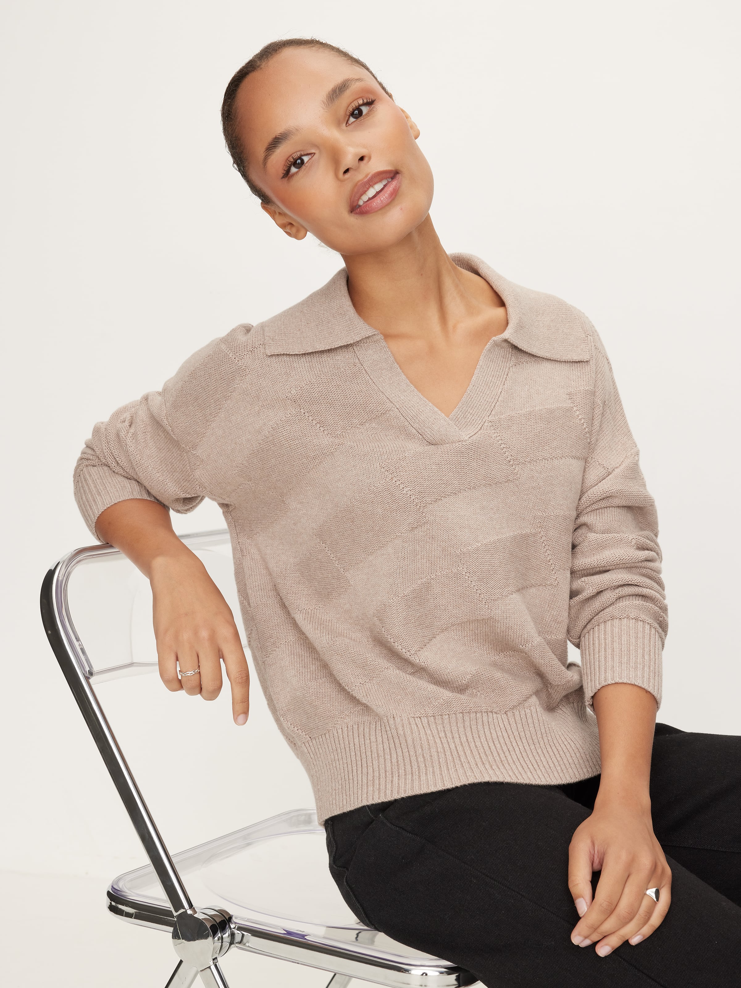 Darcy Diagonal Polo Knit