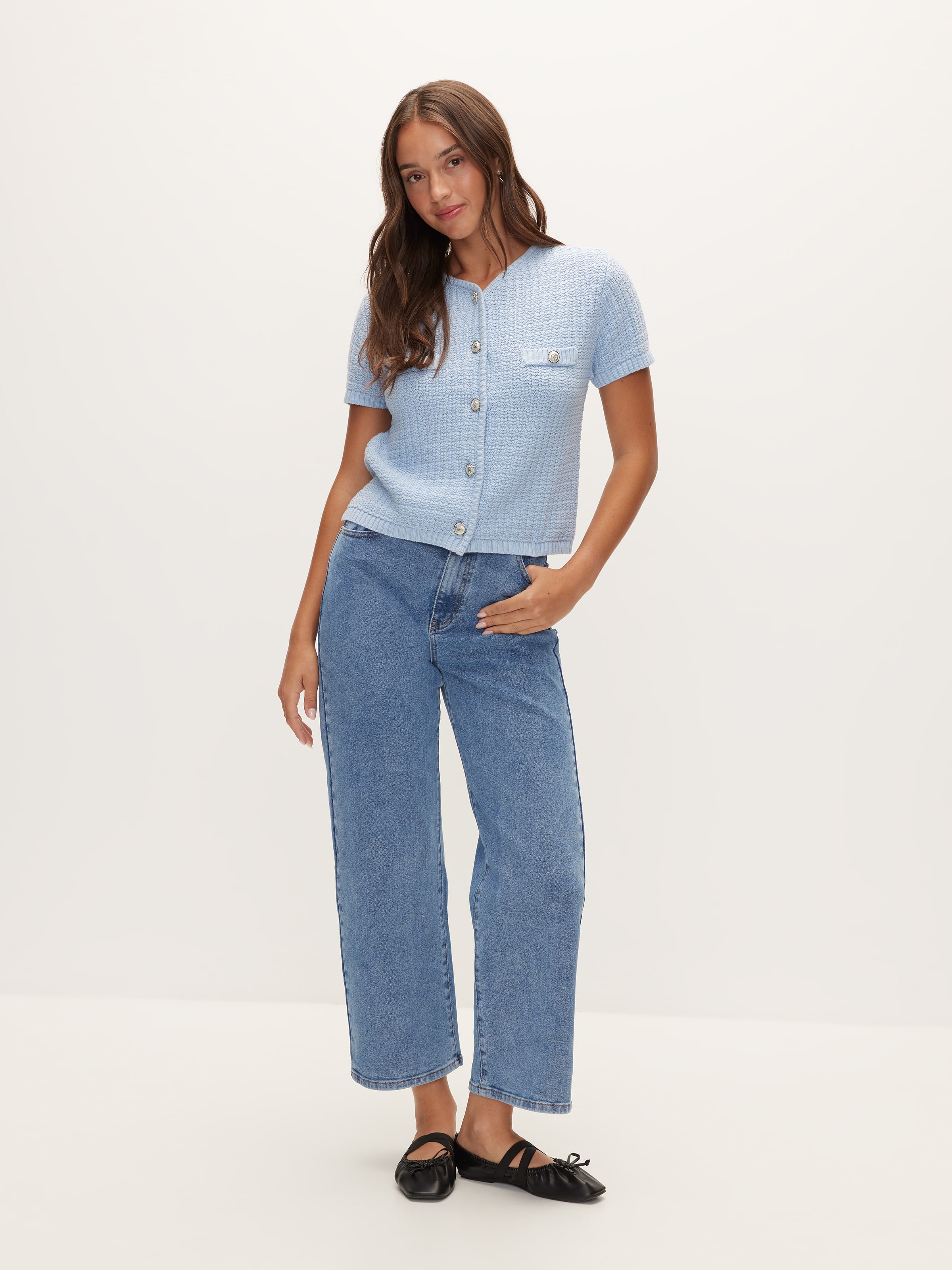 Cammie Short Sleeve Cable Cardi