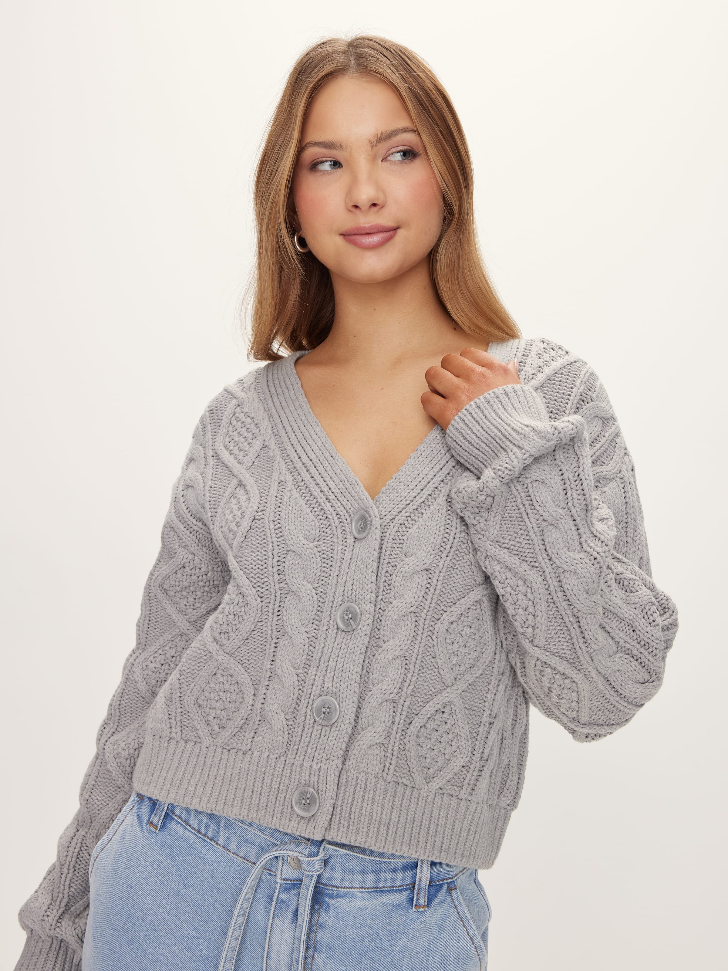 Chrissy Crop Cable Cardigan