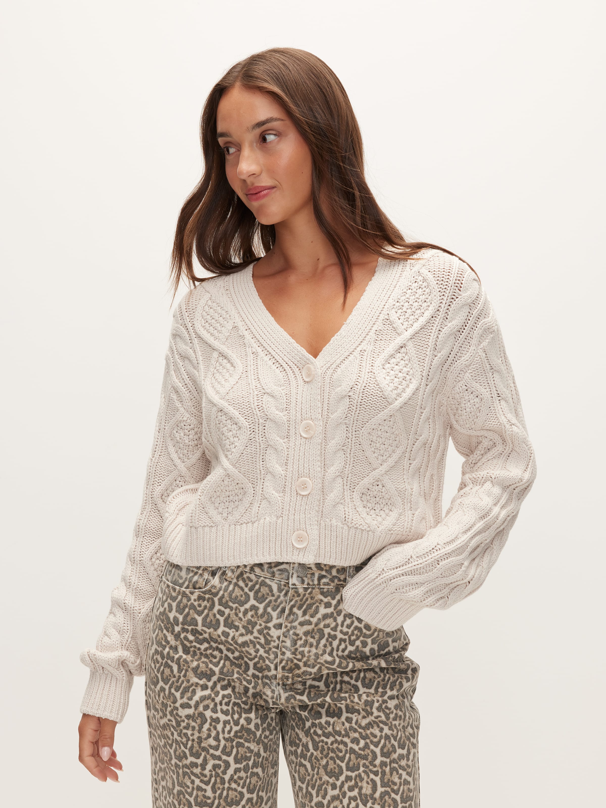 Chrissy Crop Cable Cardigan