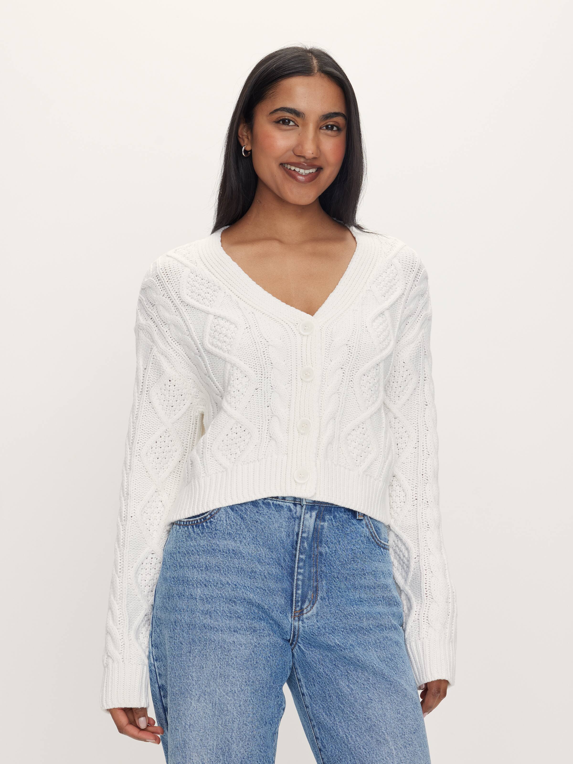Chrissy Crop Cable Cardigan