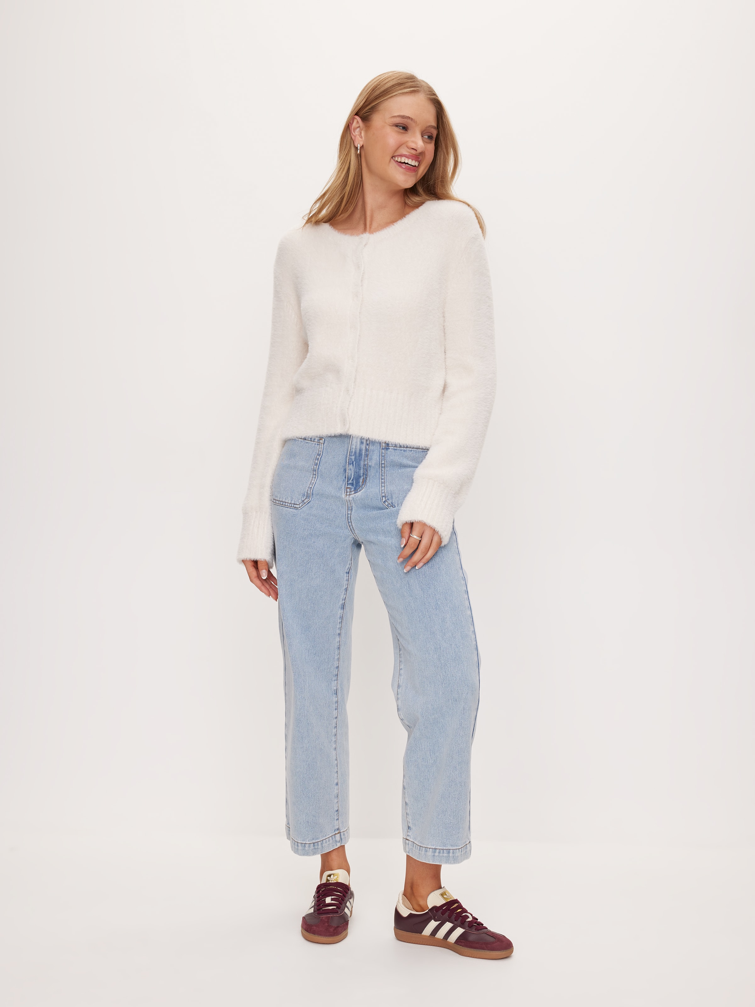 Fluffy Crop Button Down Cardi