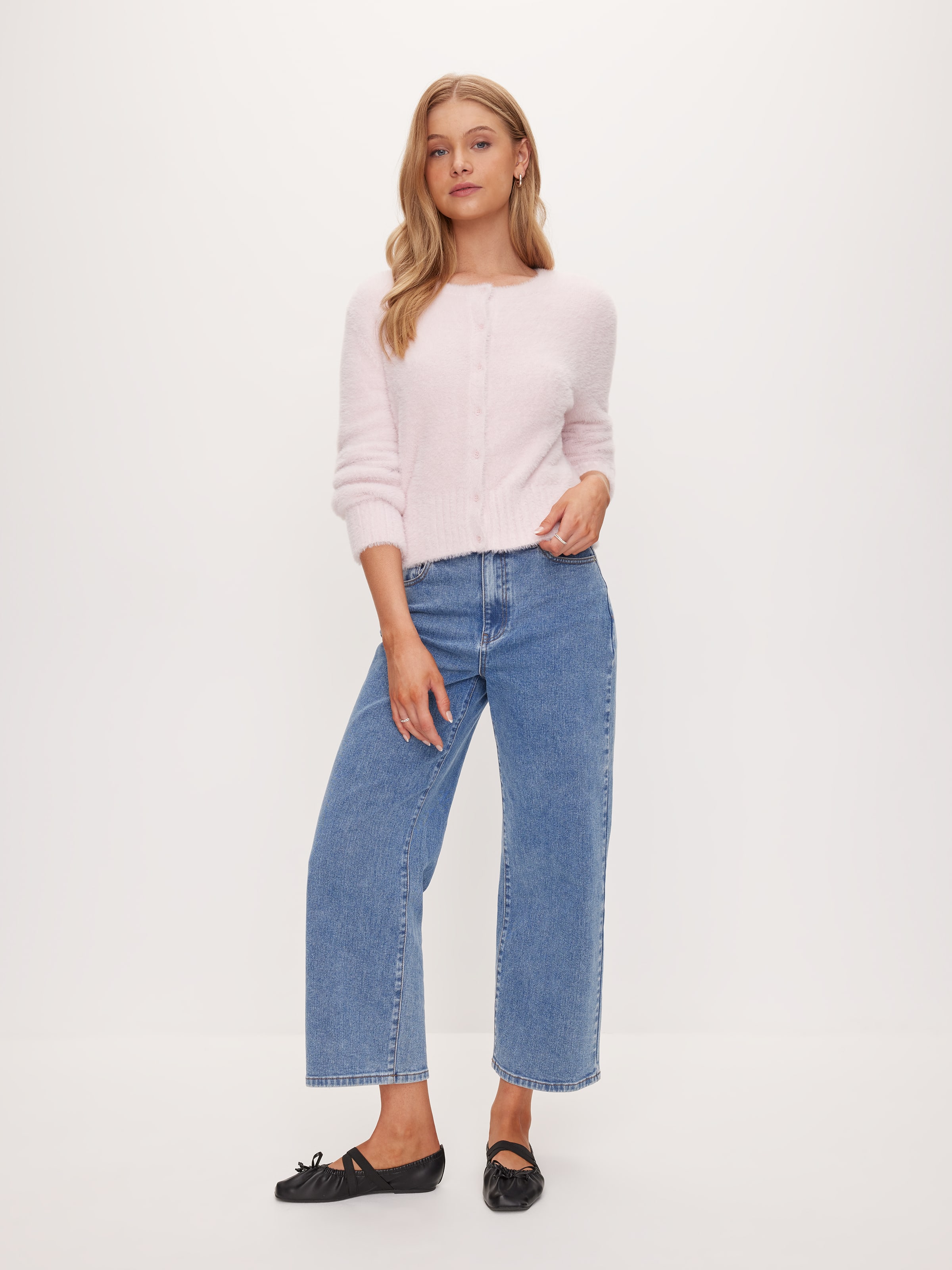 Fluffy Crop Button Down Cardi