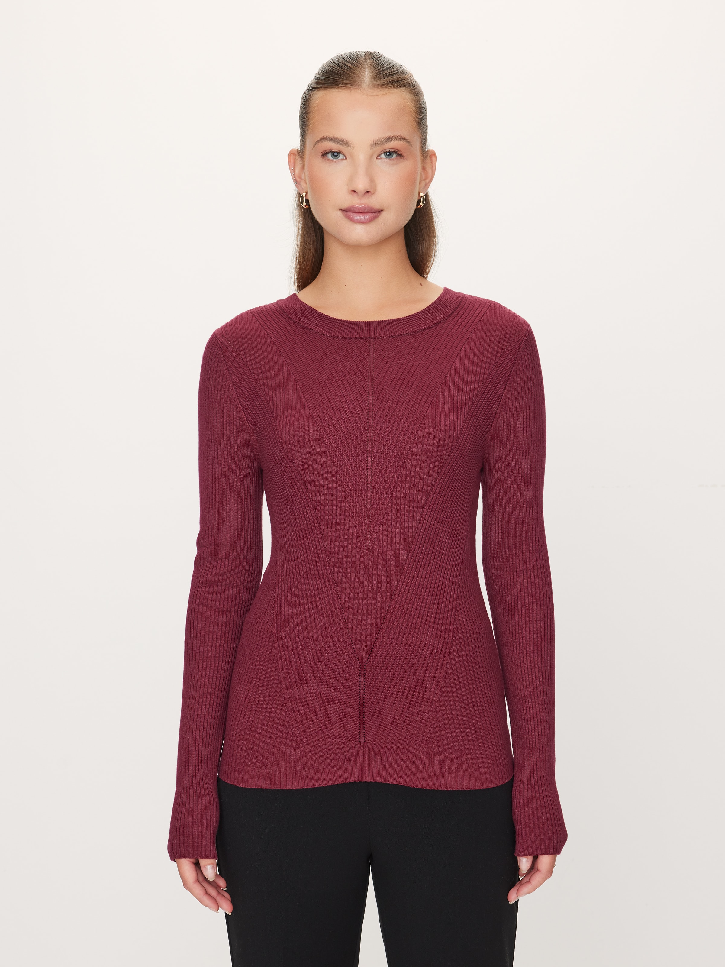 Amara Chevron Long Sleeve Knit