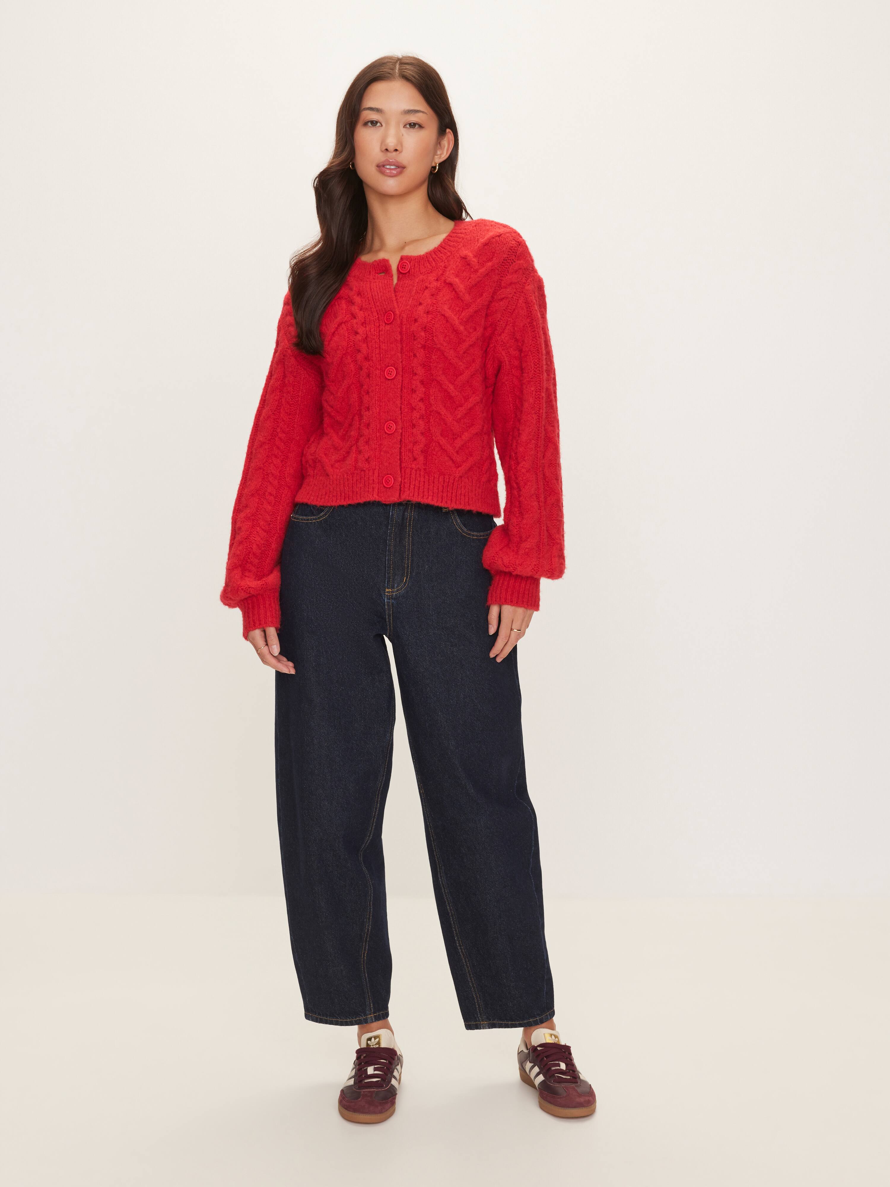 Tyra Fluffy Cable Long Sleeve Cardi