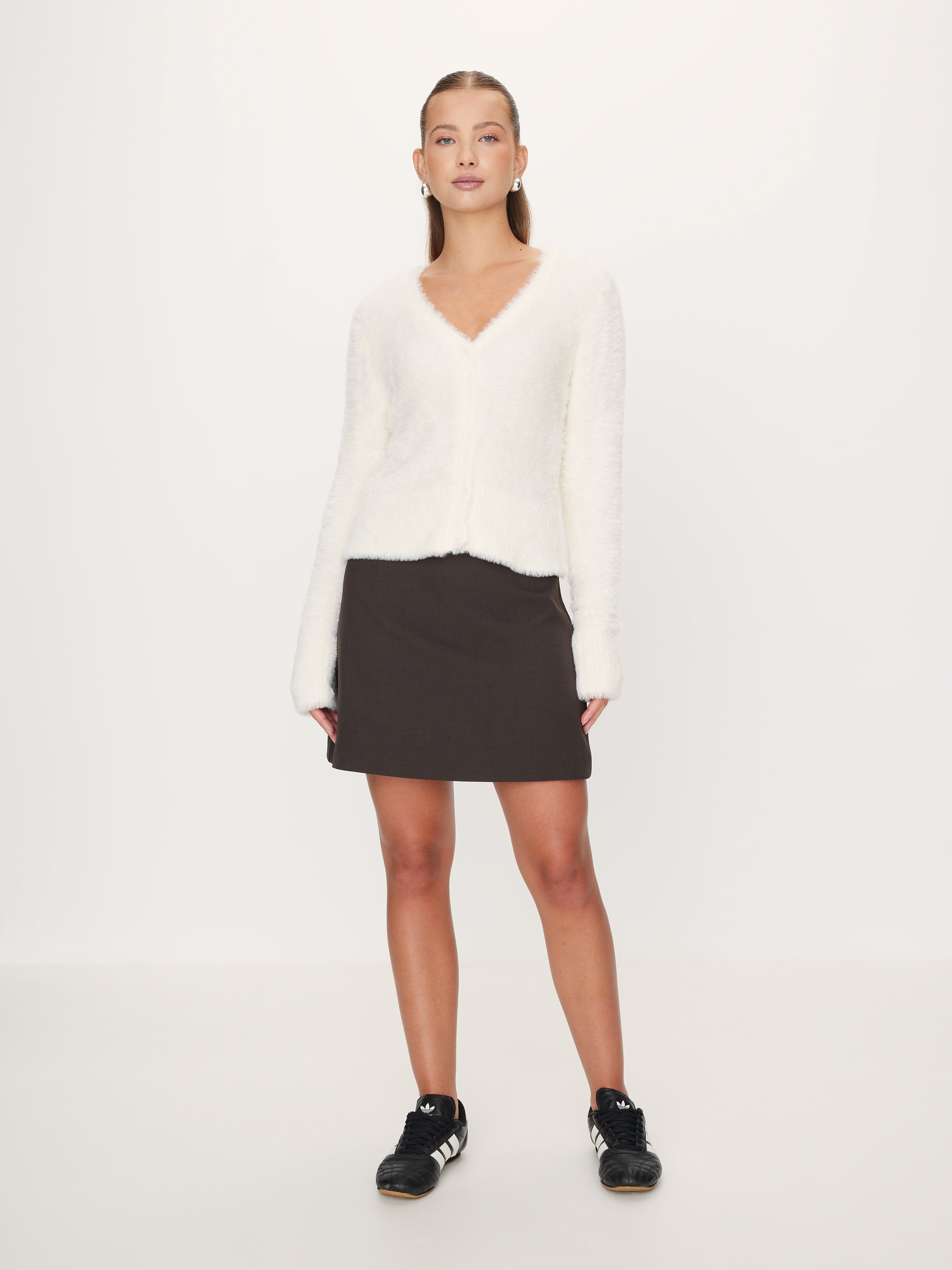 Cora V-Neck Long Sleeve Fluffy Cardi