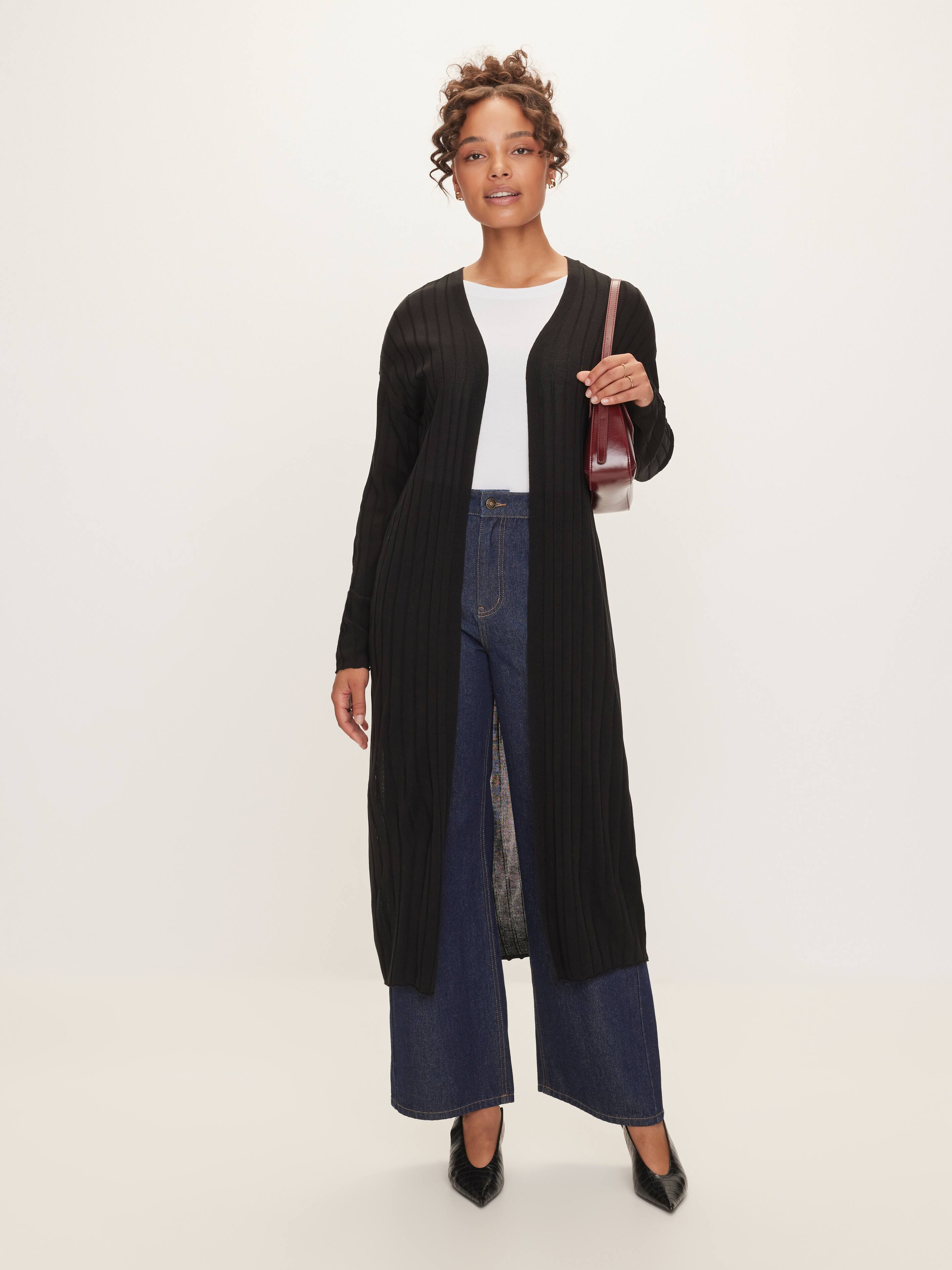 Olly Longline Rib Long Sleeve Cardi