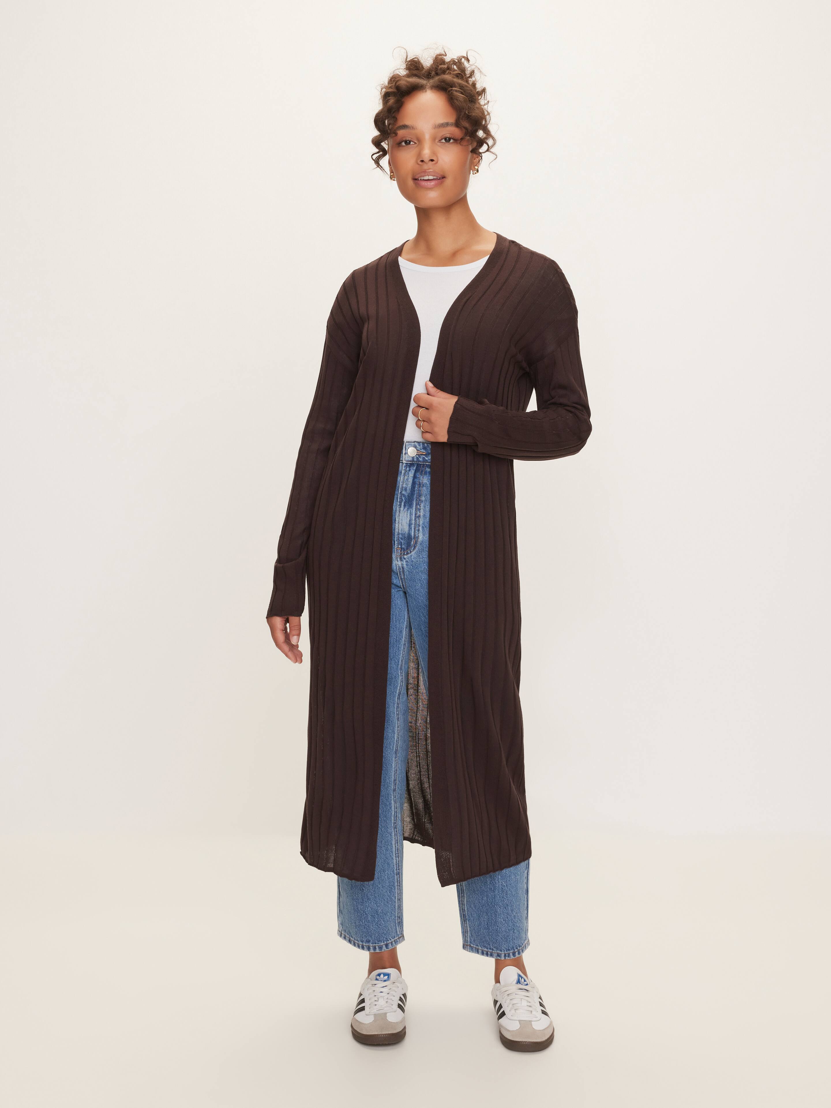 Olly Longline Rib Long Sleeve Cardi