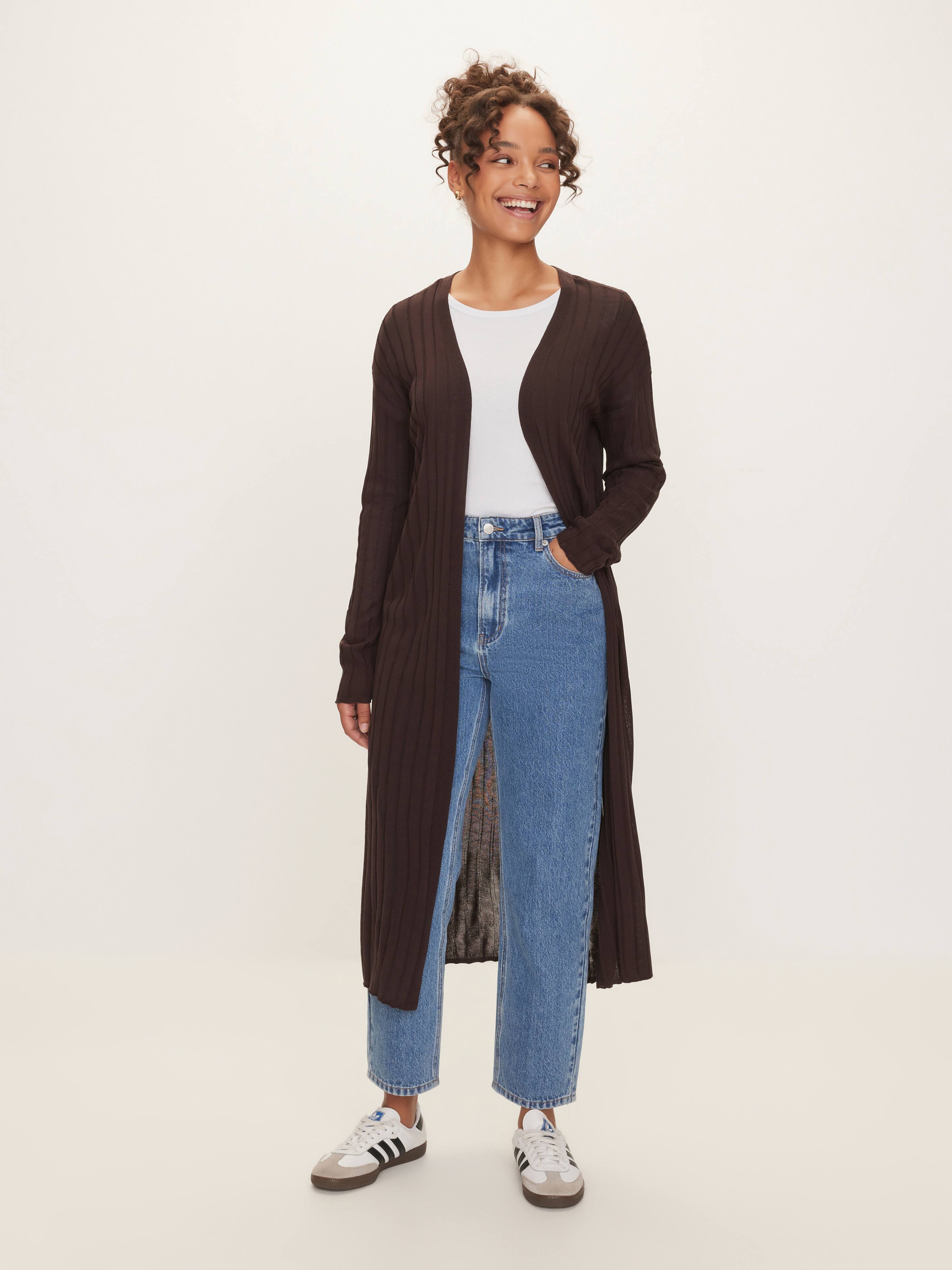 Olly Longline Rib Long Sleeve Cardi