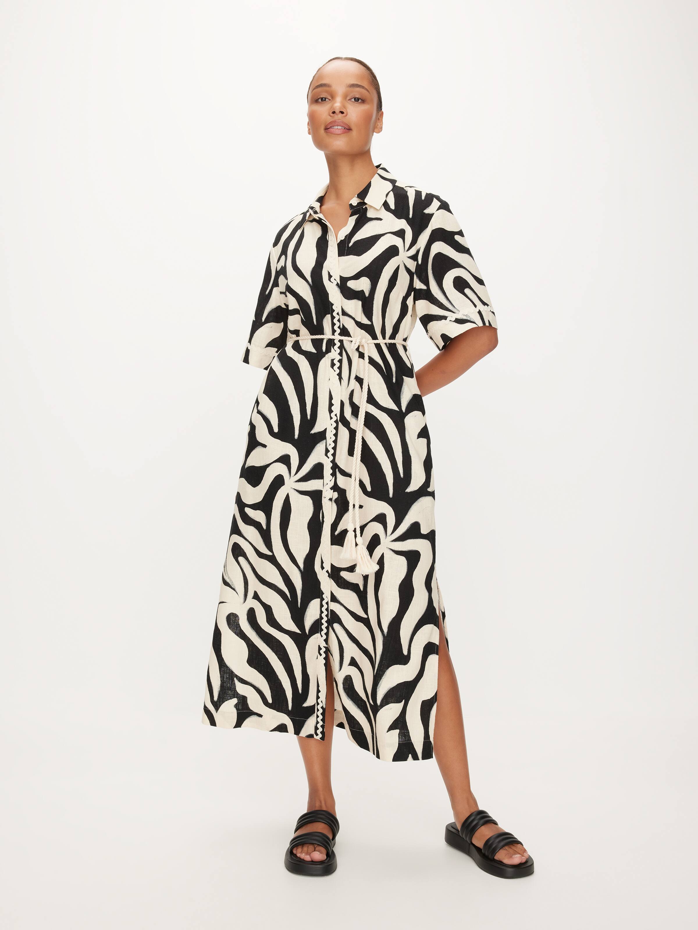 Rick Rack Shirt Midi Dress
